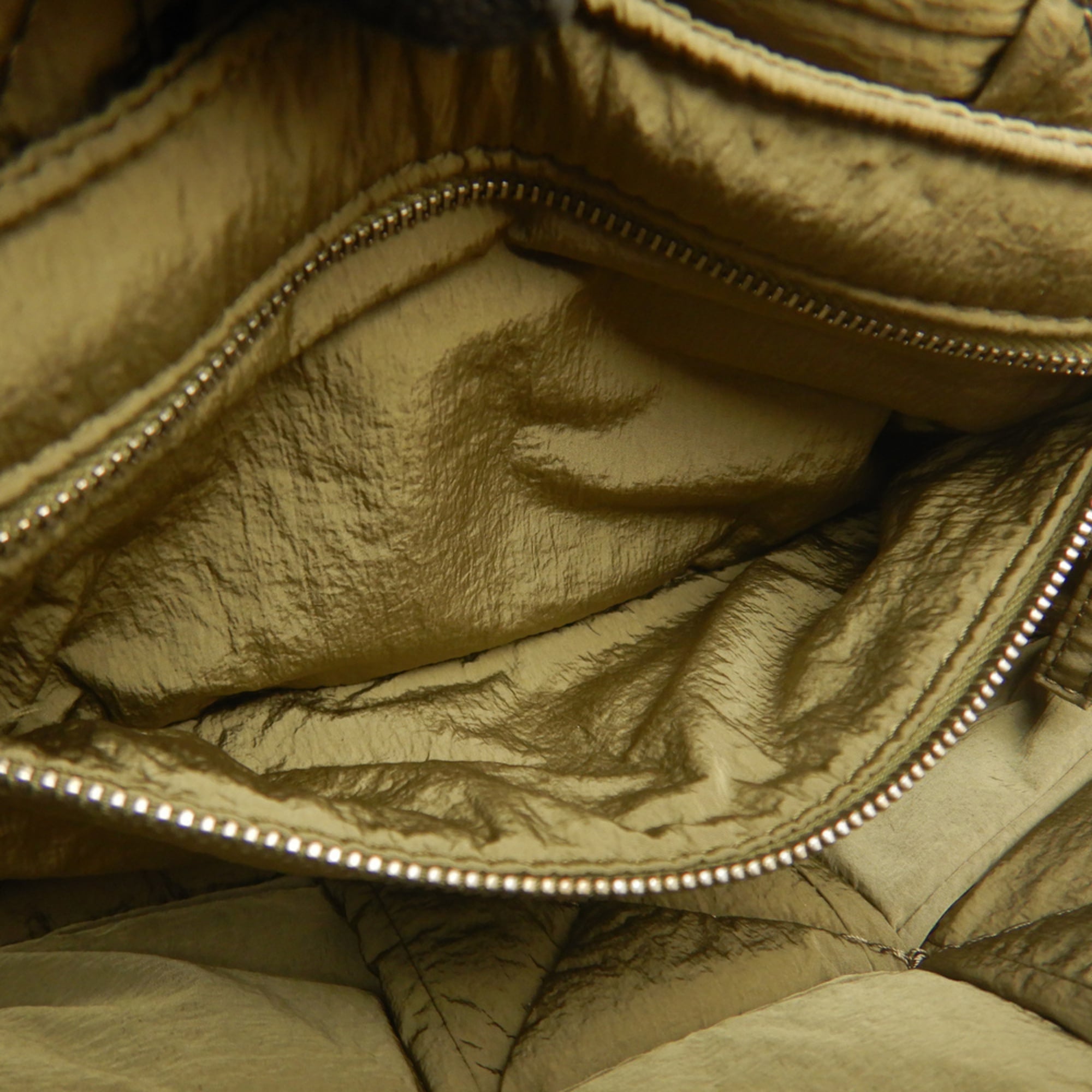 Bottega Veneta Khaki Nylon Shoulder Bag (Pre-Owned)