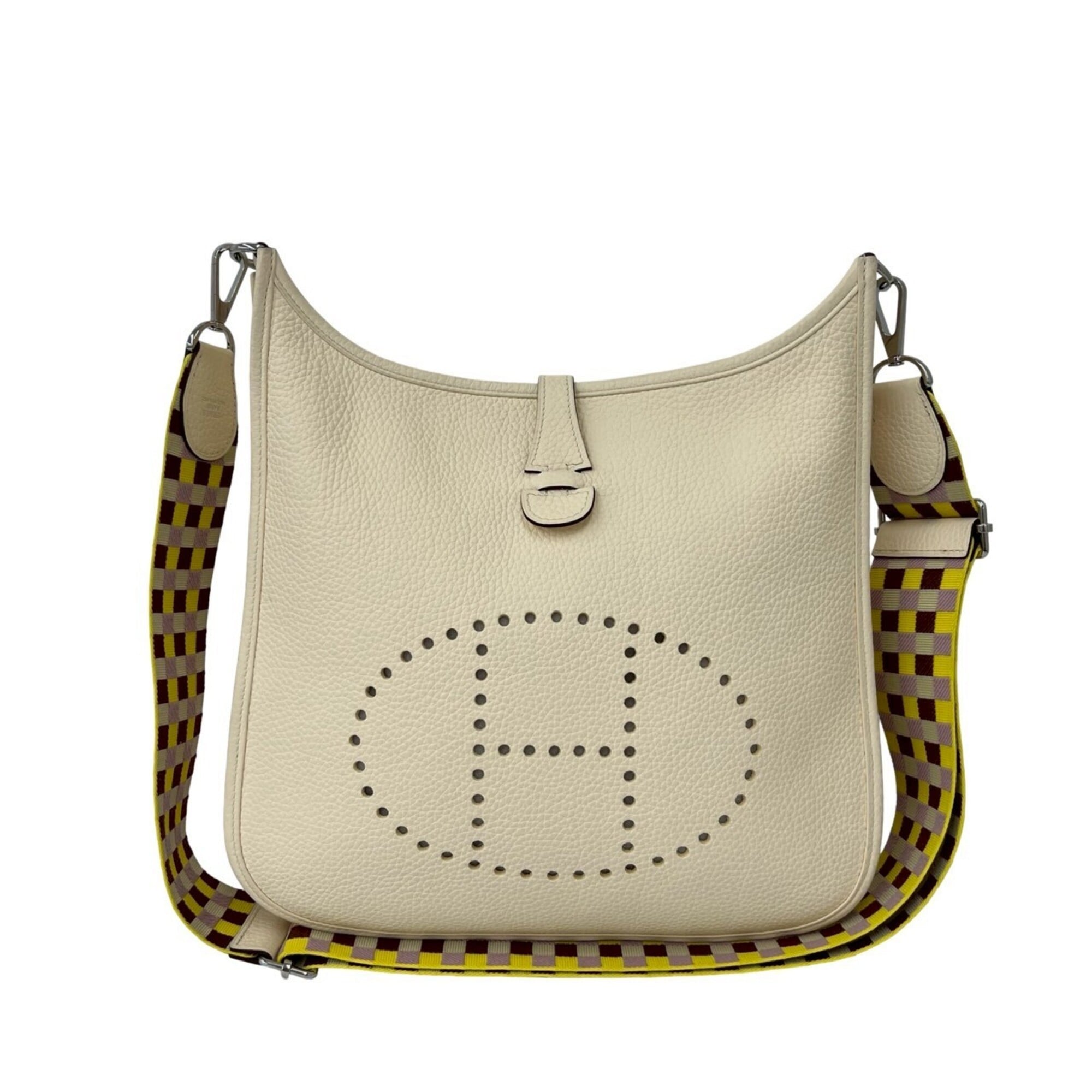 Hermes Beige Taurillon Clemence Leather Shoulder Bag (Pre-Owned)