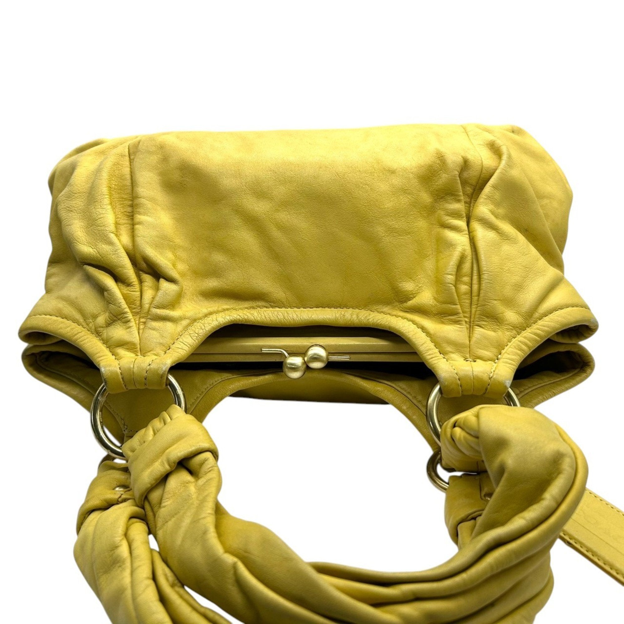 Coach Yellow Leather Handbag Shoulder Bag (Pre-Owned)