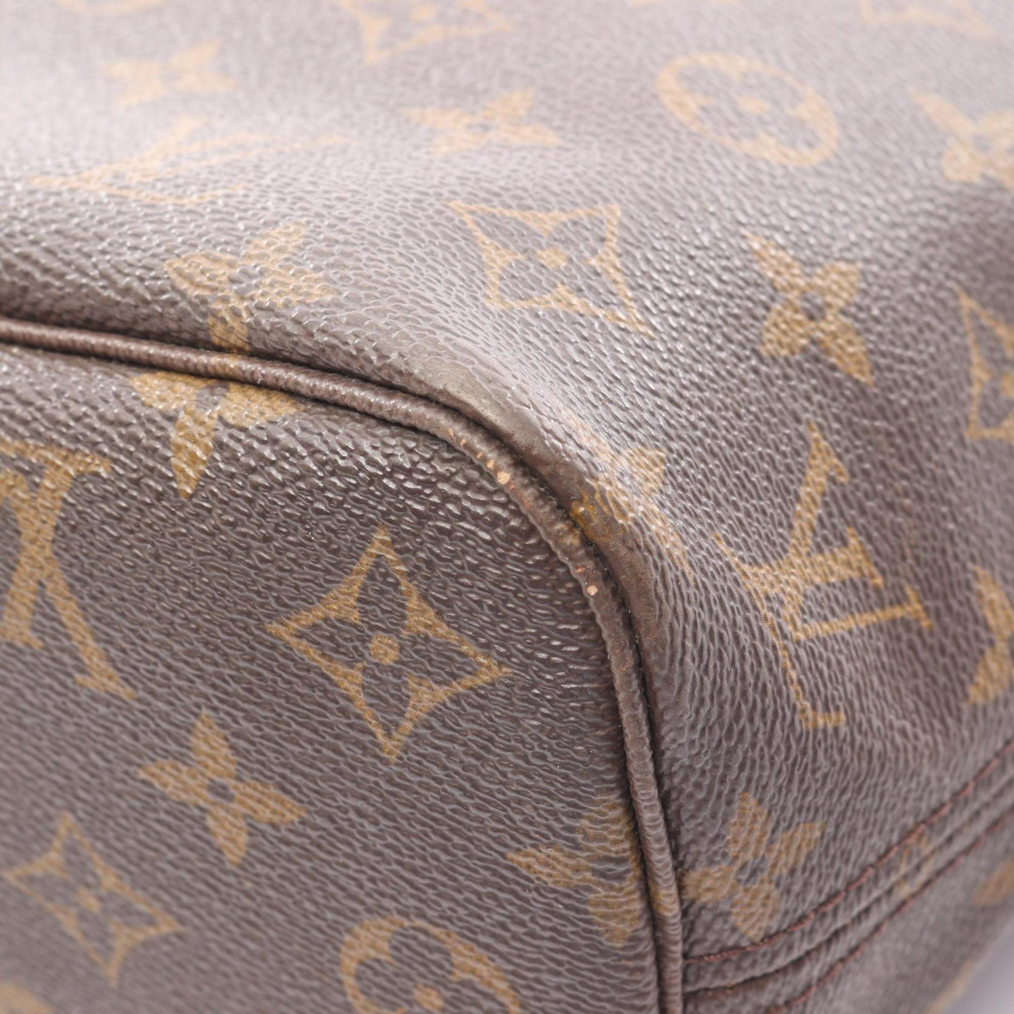 Louis Vuitton Brown Monogram Coated Canvas Leather Handbag Tote Bag (Pre-Owned)