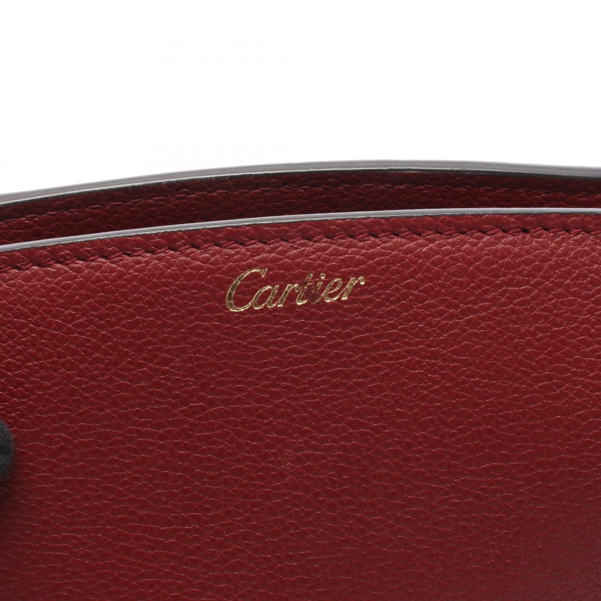 Cartier Bordeaux Leather Clutch Bag Handbag (Pre-Owned)