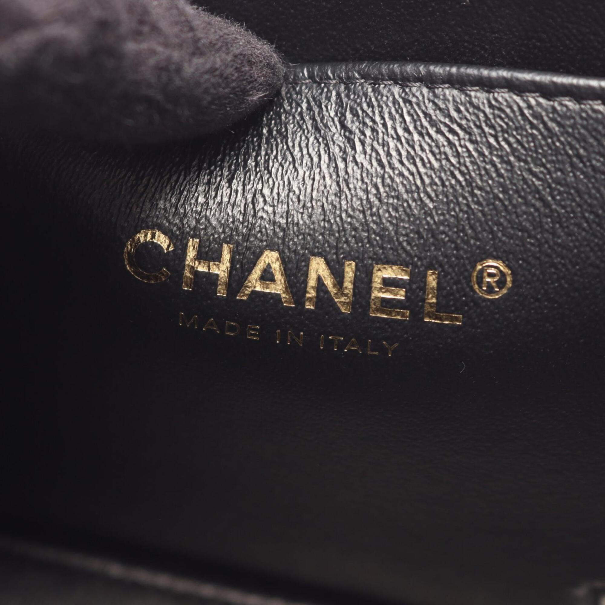Chanel Black Grained Calfskin Handbag Shoulder Bag Vanity Bag (Pre-Owned)