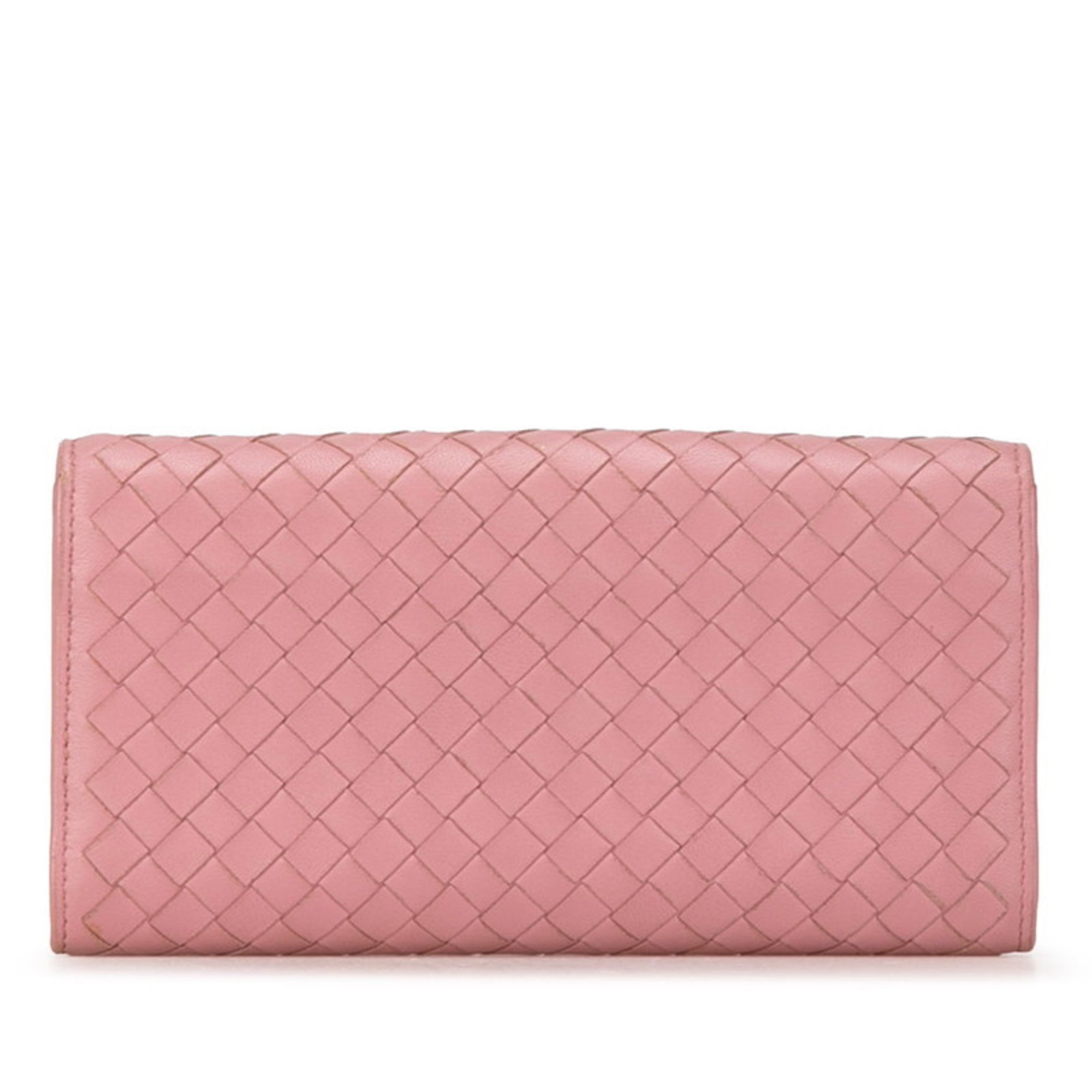 Bottega Veneta Pink Leather Long Wallet (Bi-Fold) (Pre-Owned)