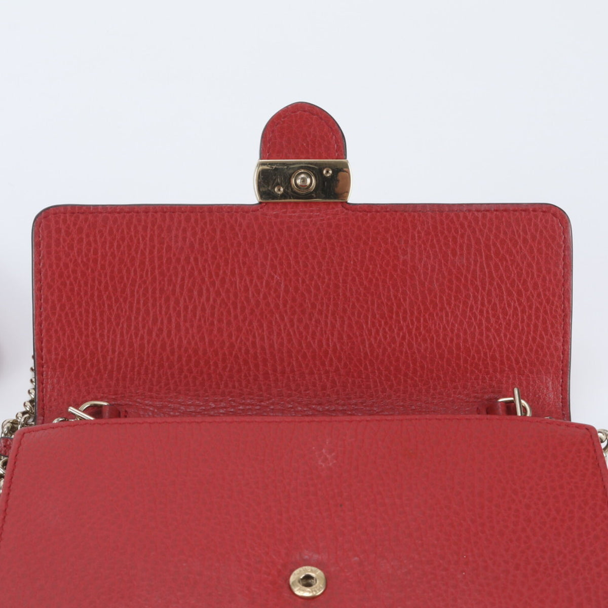 Gucci Red Color Leather Clutch Bag Shoulder Bag (Pre-Owned)