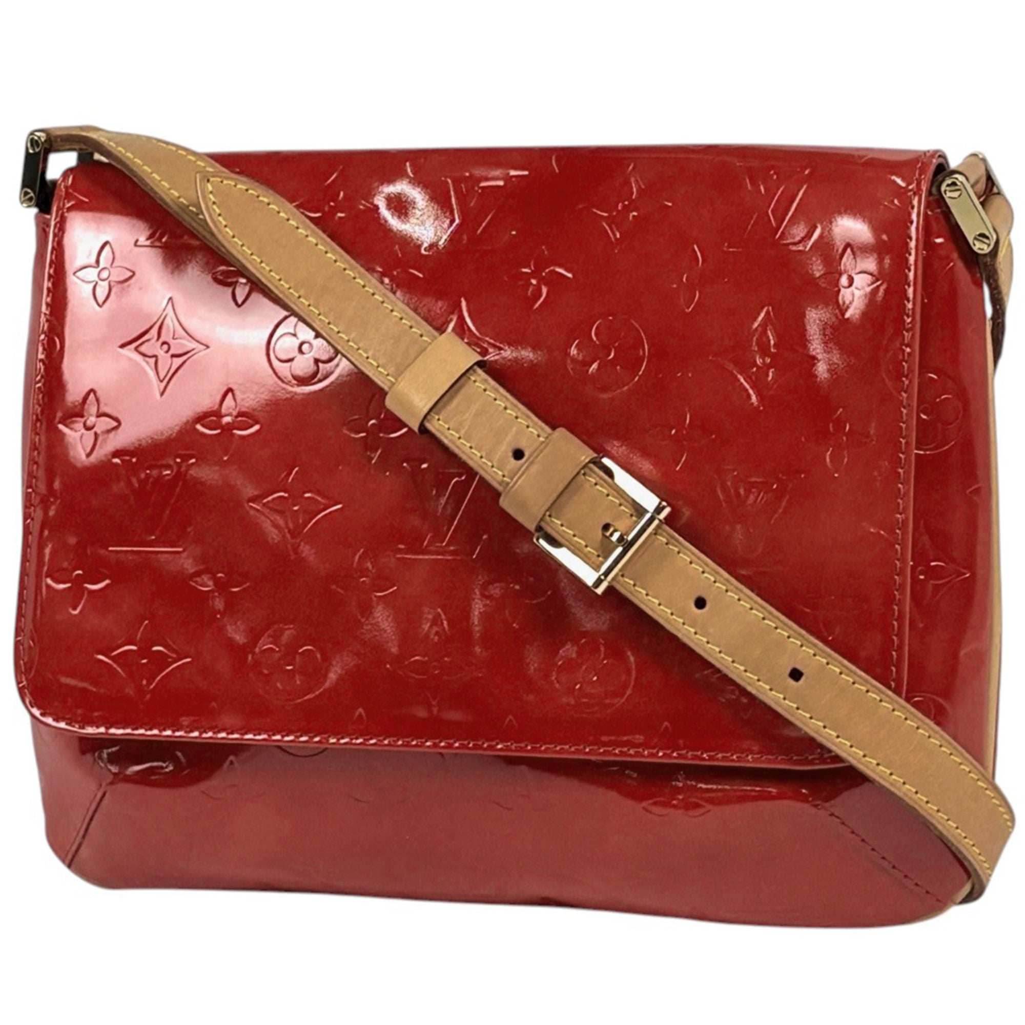 Louis Vuitton Red Color Rouge Monogram Vernis Shoulder Bag (Pre-Owned)