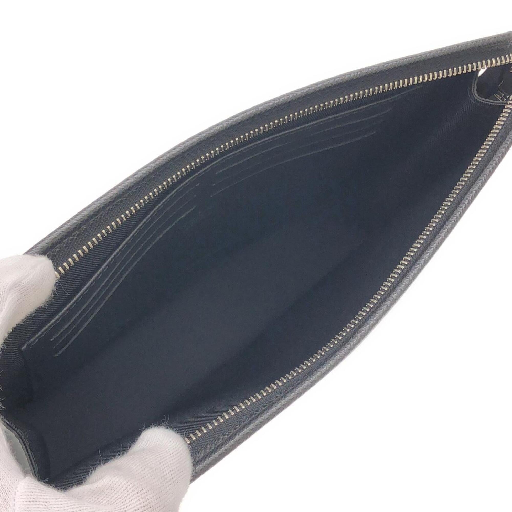Louis Vuitton Black Leather Handbag Pochette (Pre-Owned)