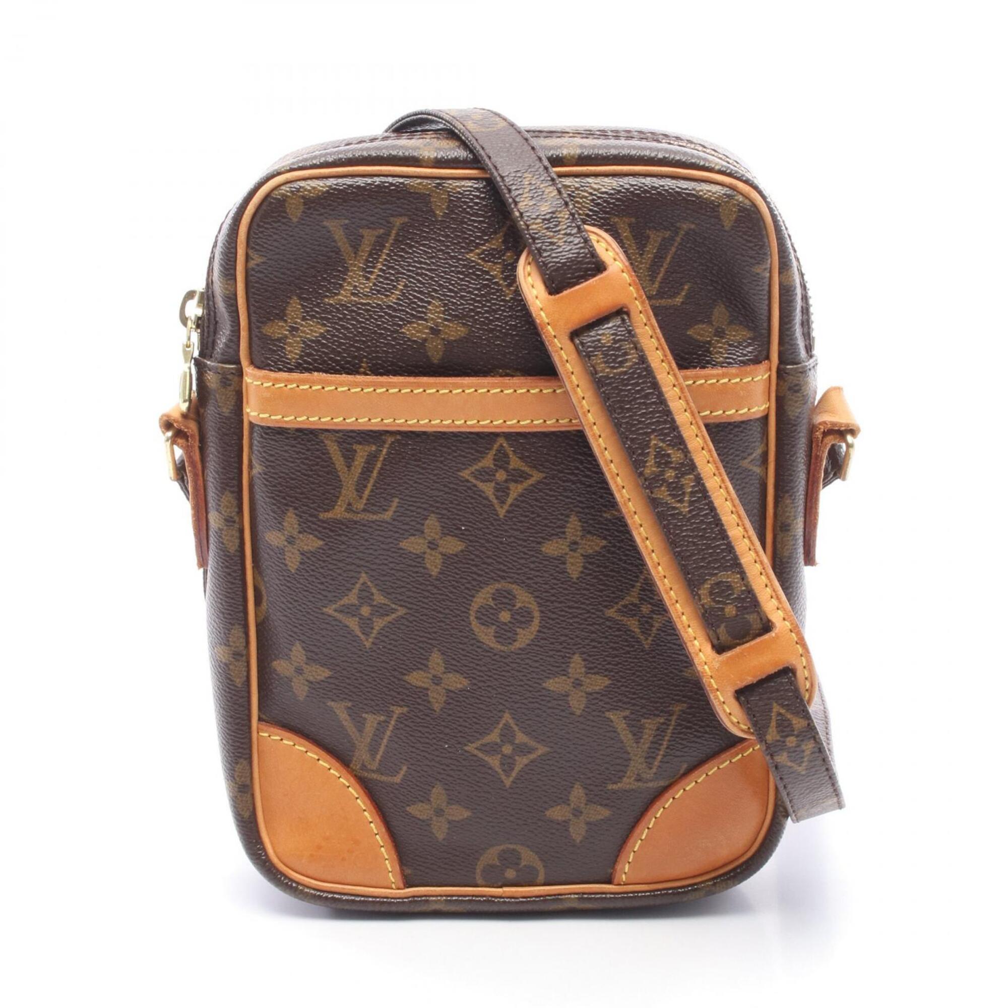 Louis Vuitton Brown Coated Canvas Leather Monogram Handbag Shoulder Bag (Pre-Owned)