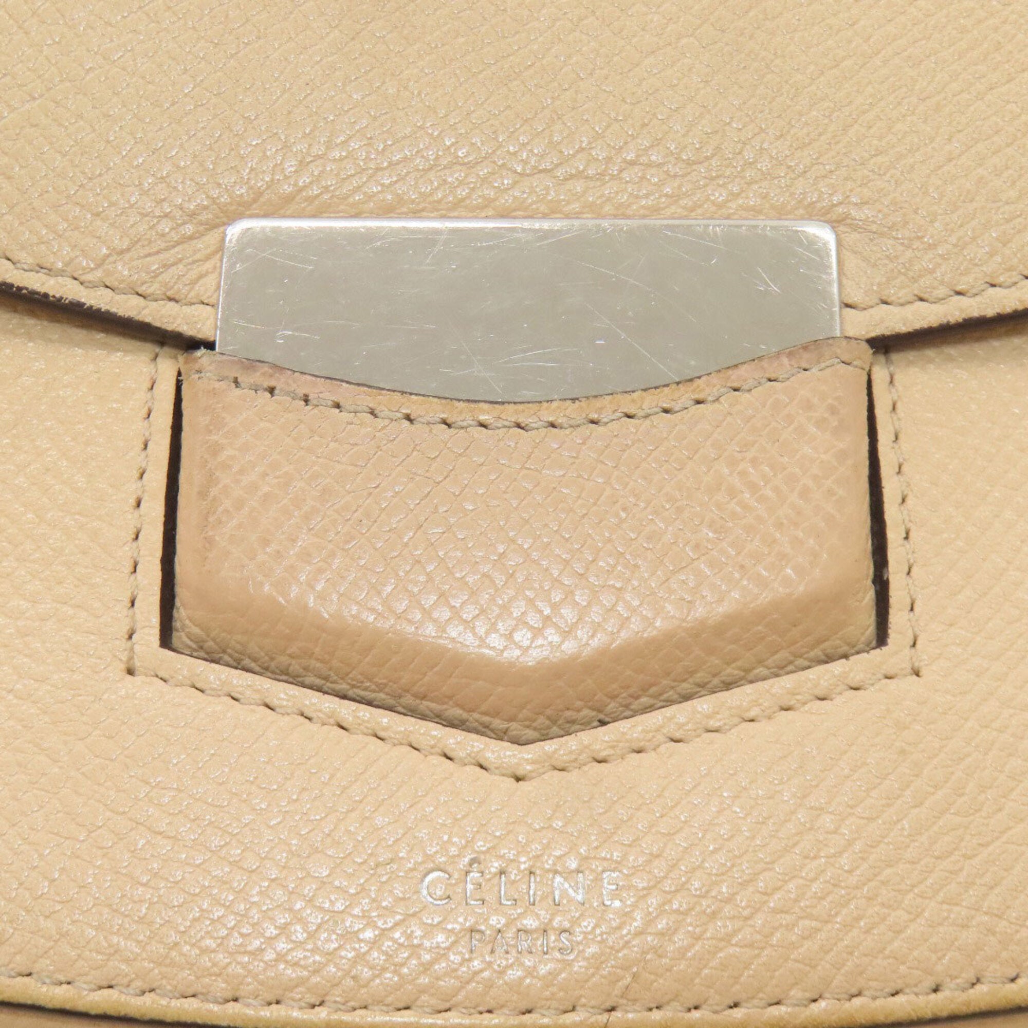 Celine Beige Leather Shoulder Bag (Pre-Owned)