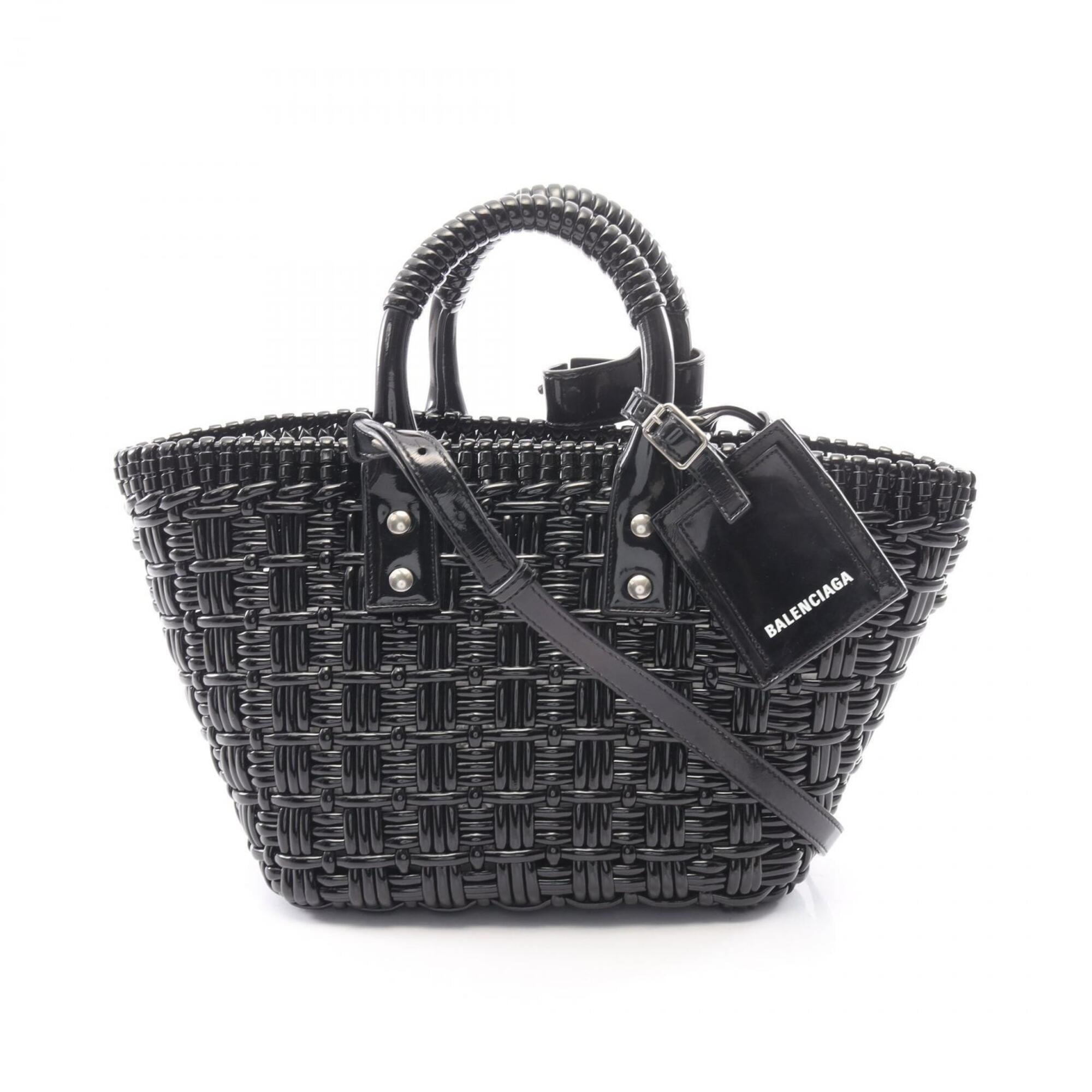 Balenciaga Black Leather Basket Tote Bag (Pre-Owned)