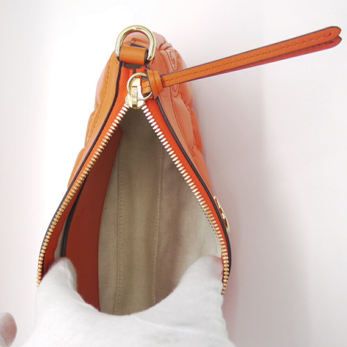 Gucci Orange Leather Handbag Shoulder Bag (Pre-Owned)