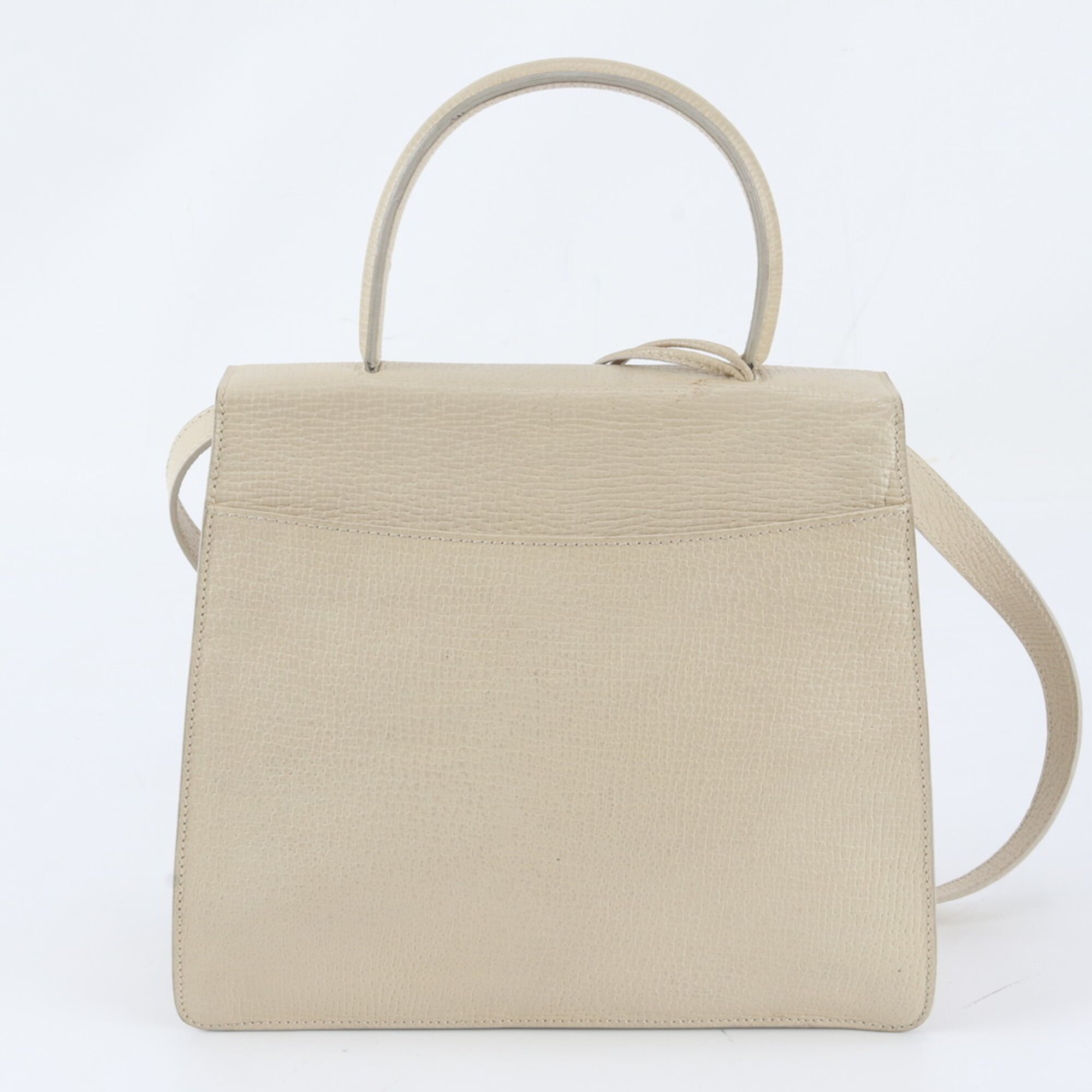 Loewe Barcelona Ivory Leather Handbag Shoulder Bag (Pre-Owned)