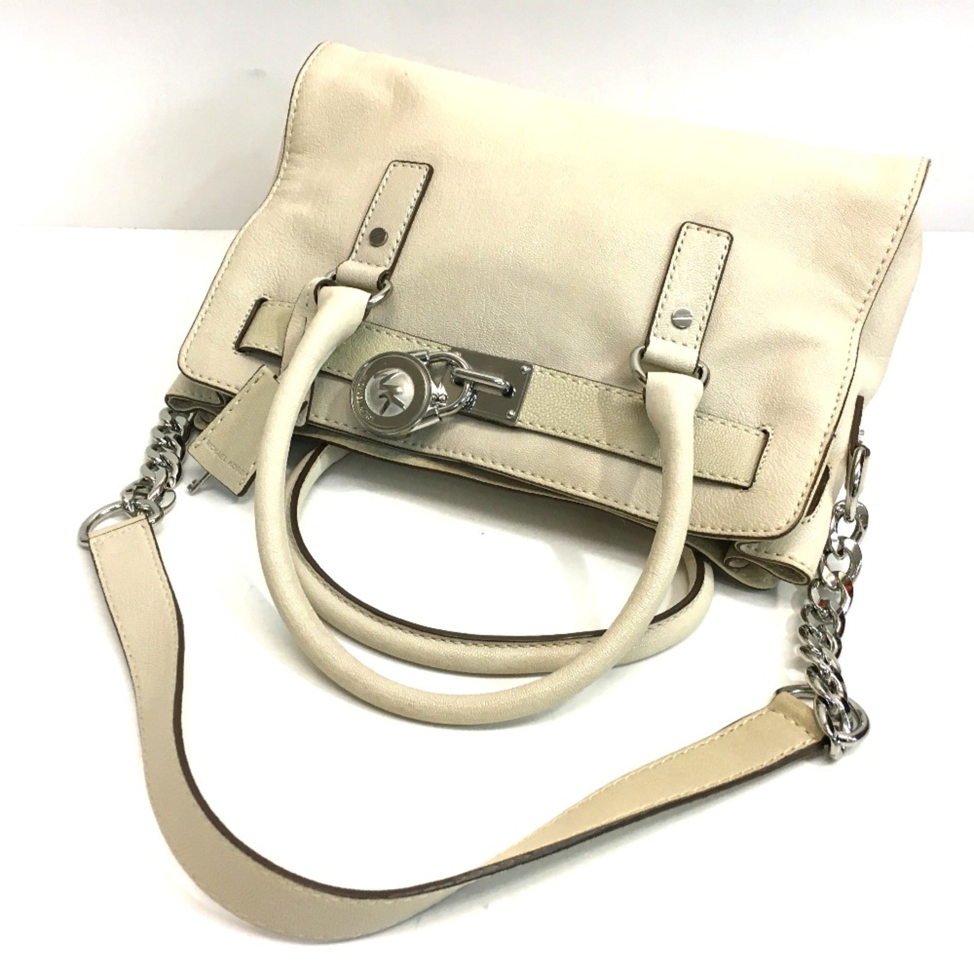 Michael Kors White Leather Tote Bag (Pre-Owned)