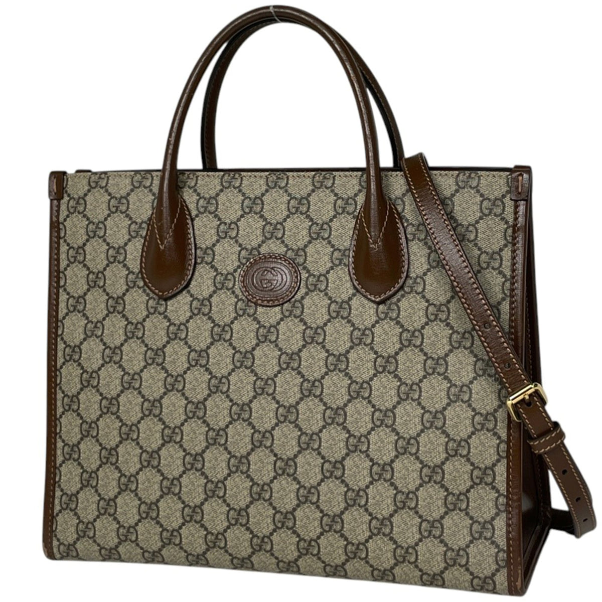 Gucci Brown Gg Supreme Leather Handbag (Pre-Owned)
