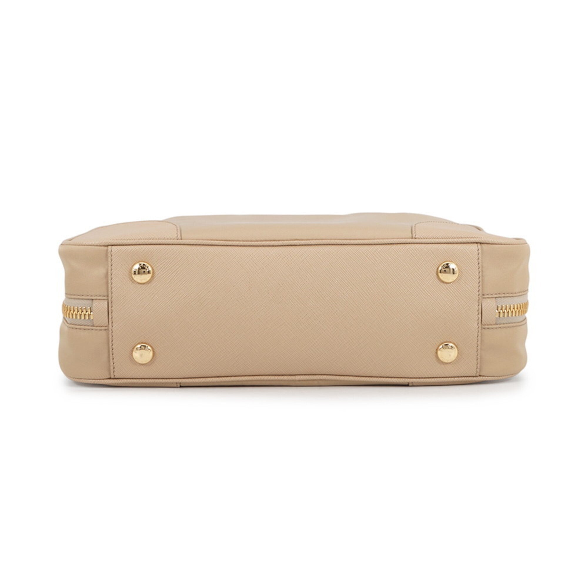 Prada Beige Nylon Leather Handbag Shoulder Bag (Pre-Owned)