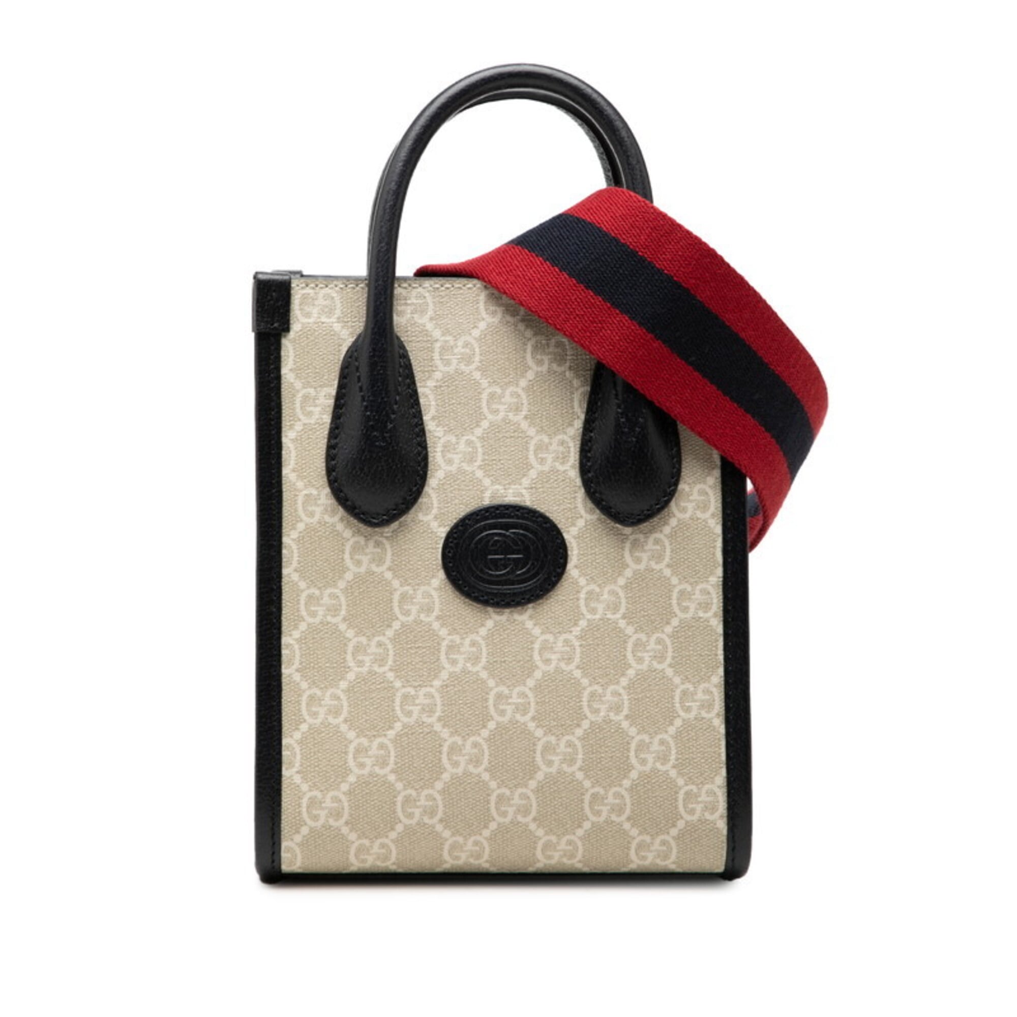 Gucci Navy Pvc Leather Shoulder Bag (Pre-Owned)