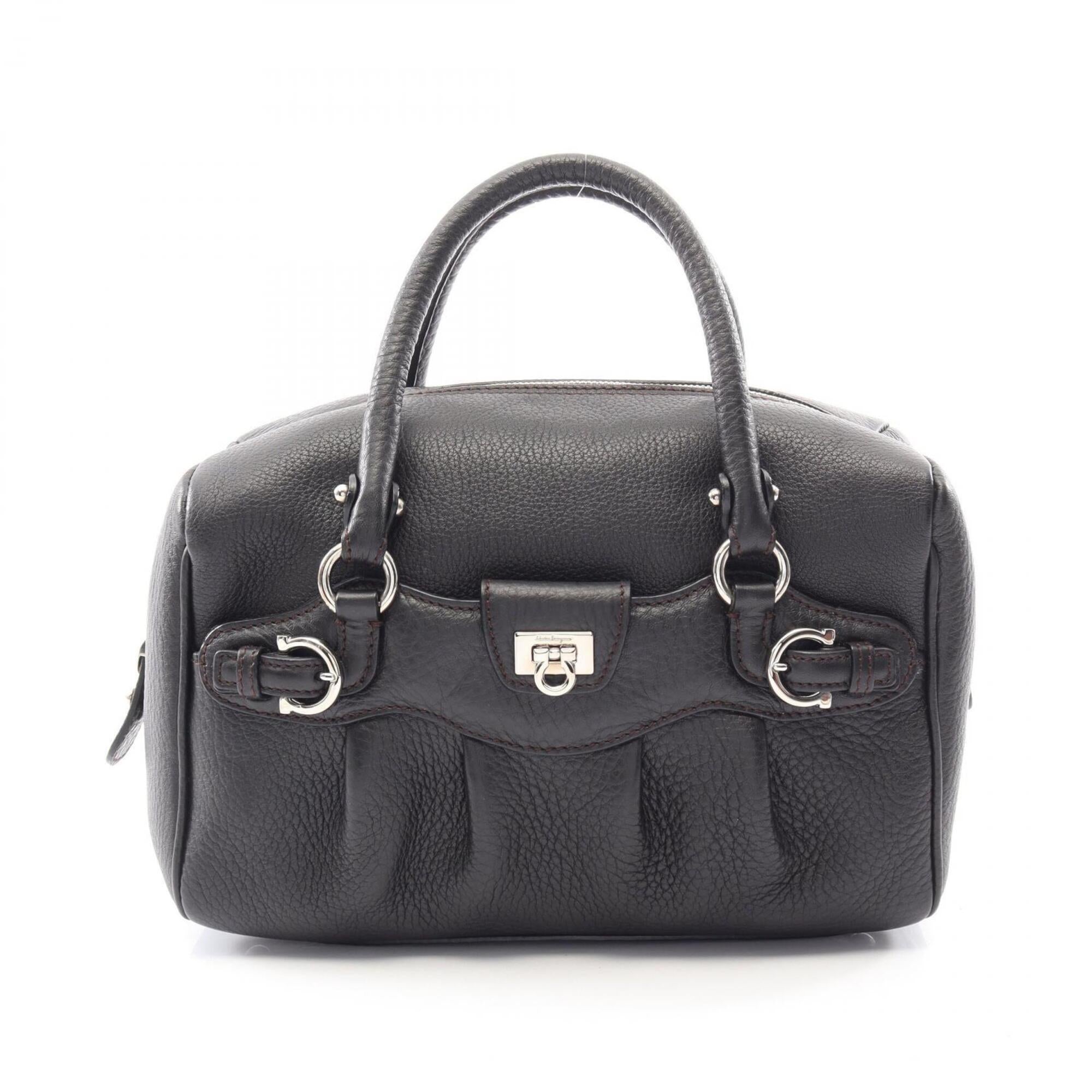 Salvatore Ferragamo Black Leather Handbag (Pre-Owned)