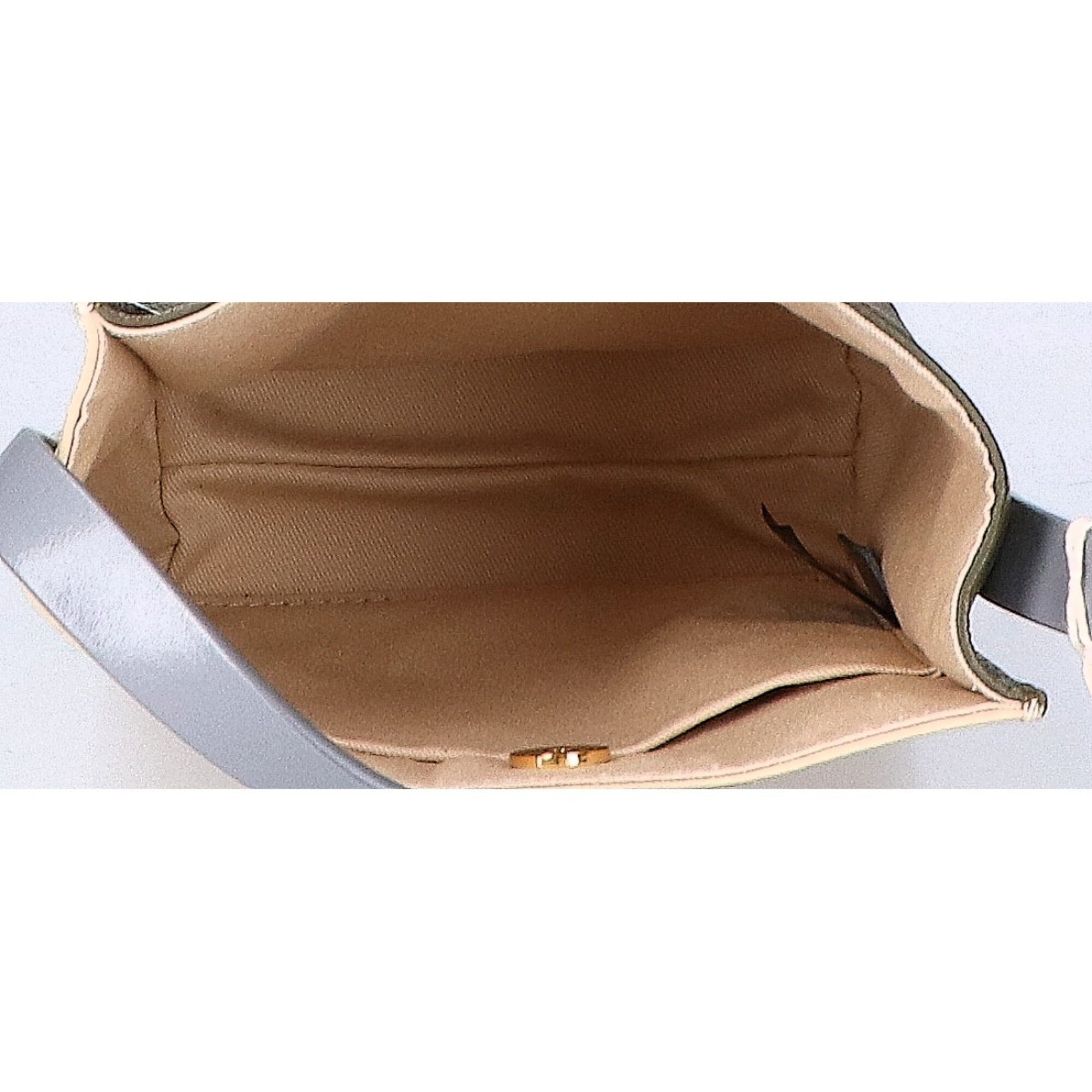 Marni Gray Ivory Khaki Leather Shoulder Bag (Pre-Owned)