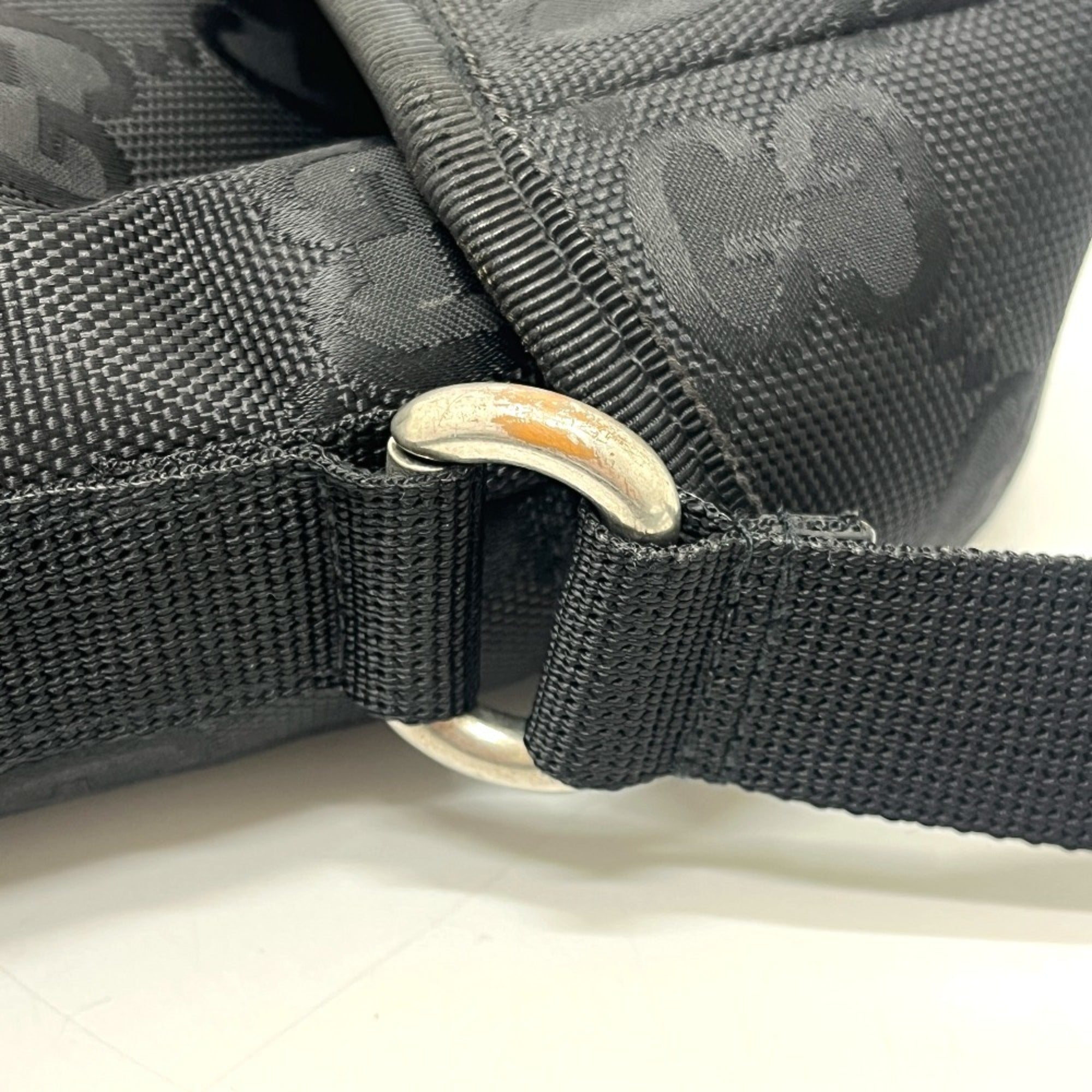Gucci Black Nylon Leather Handbag Shoulder Bag (Pre-Owned)