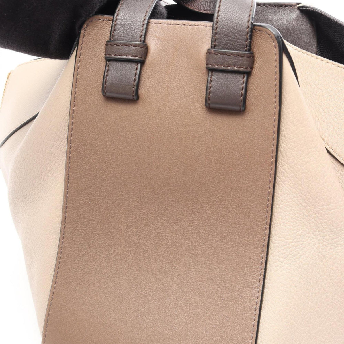 Loewe Beige Brown Gray Leather Handbag (Pre-Owned)