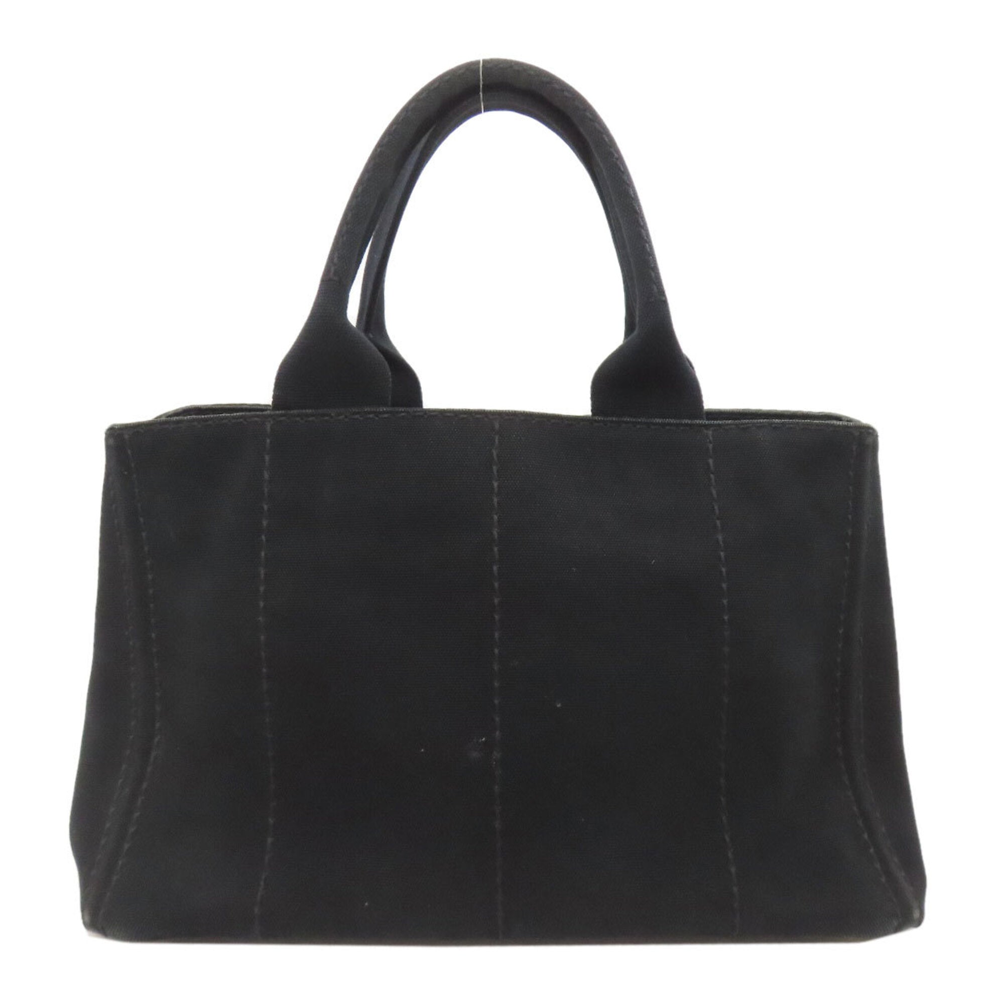 Prada Canapa Black Canvas Handbag (Pre-Owned)