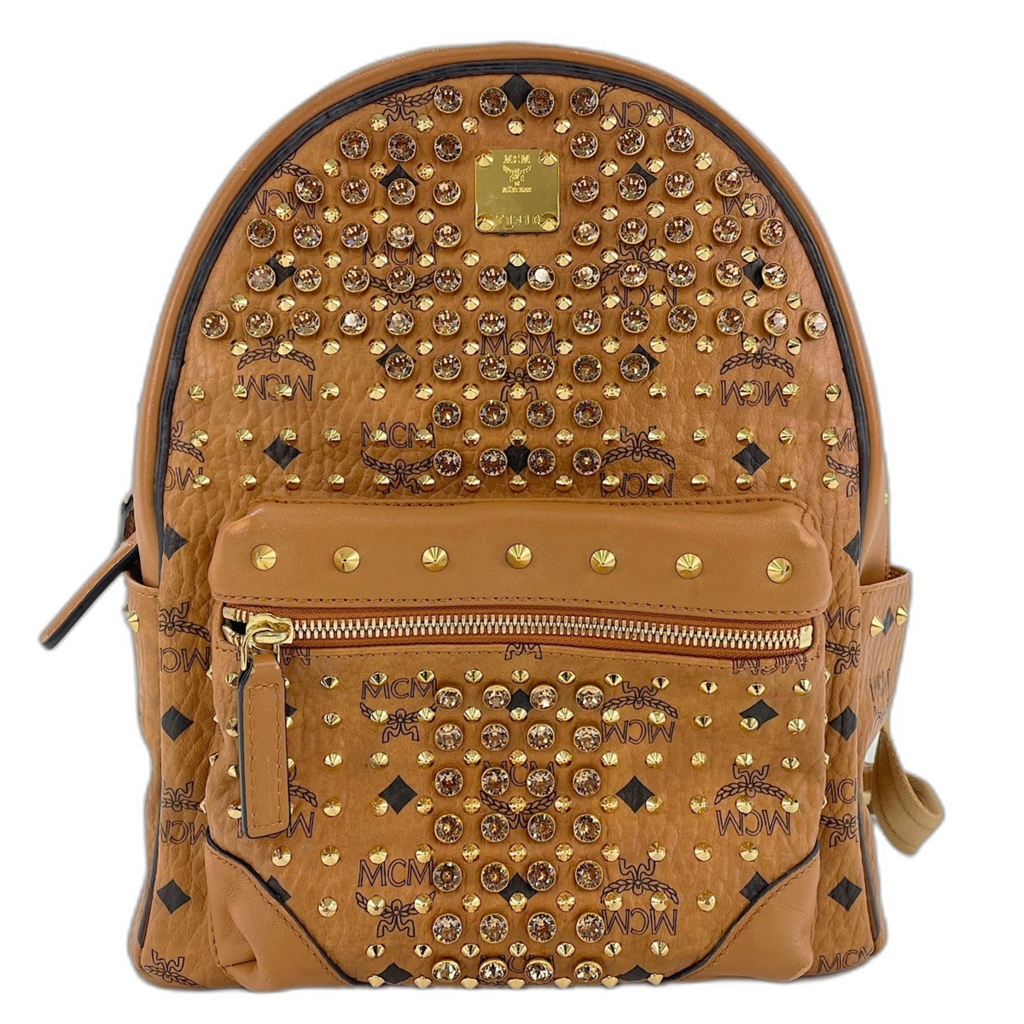 Mcm Beige Coated Canvas Backpack (Pre-Owned)