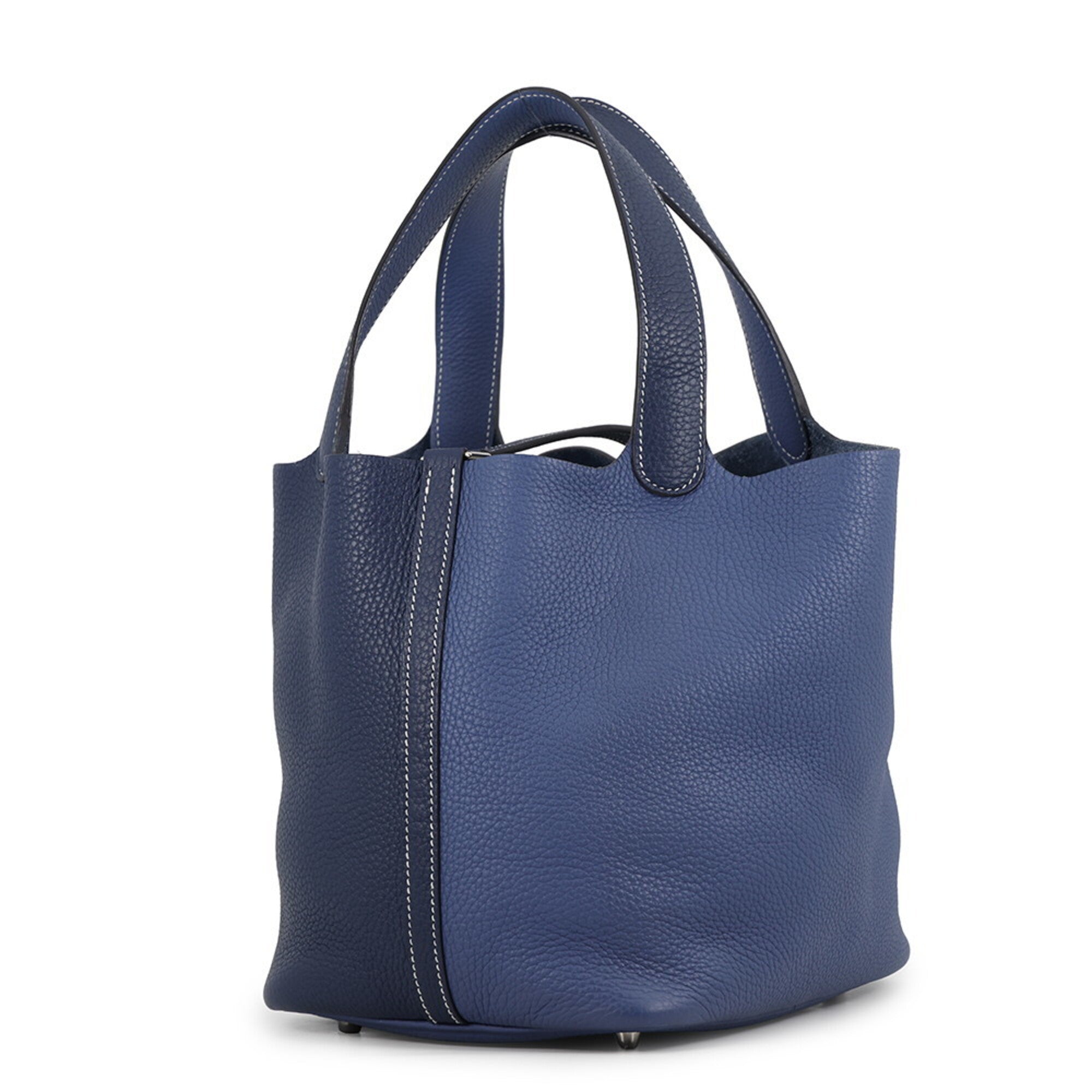 Hermes Bleu Saphir Taurillon Clemence Leather Handbag (Pre-Owned)