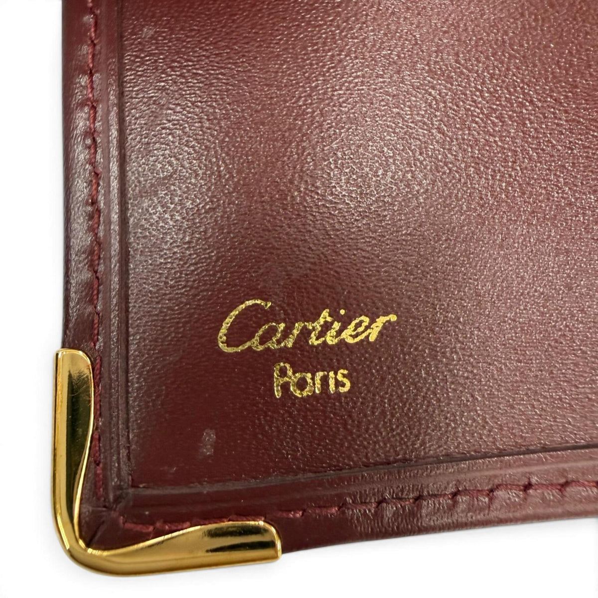 Cartier Bordeaux Leather Long Wallet (Bi-Fold) (Pre-Owned)
