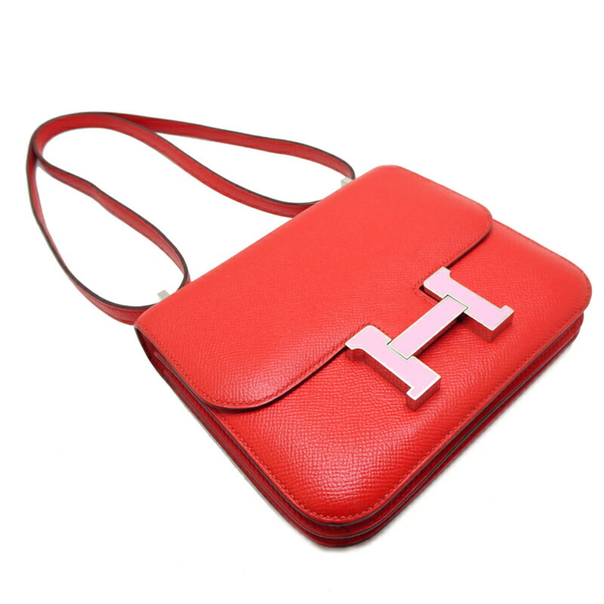 Hermes Red Color Epsom Leather Shoulder Bag (Pre-Owned)