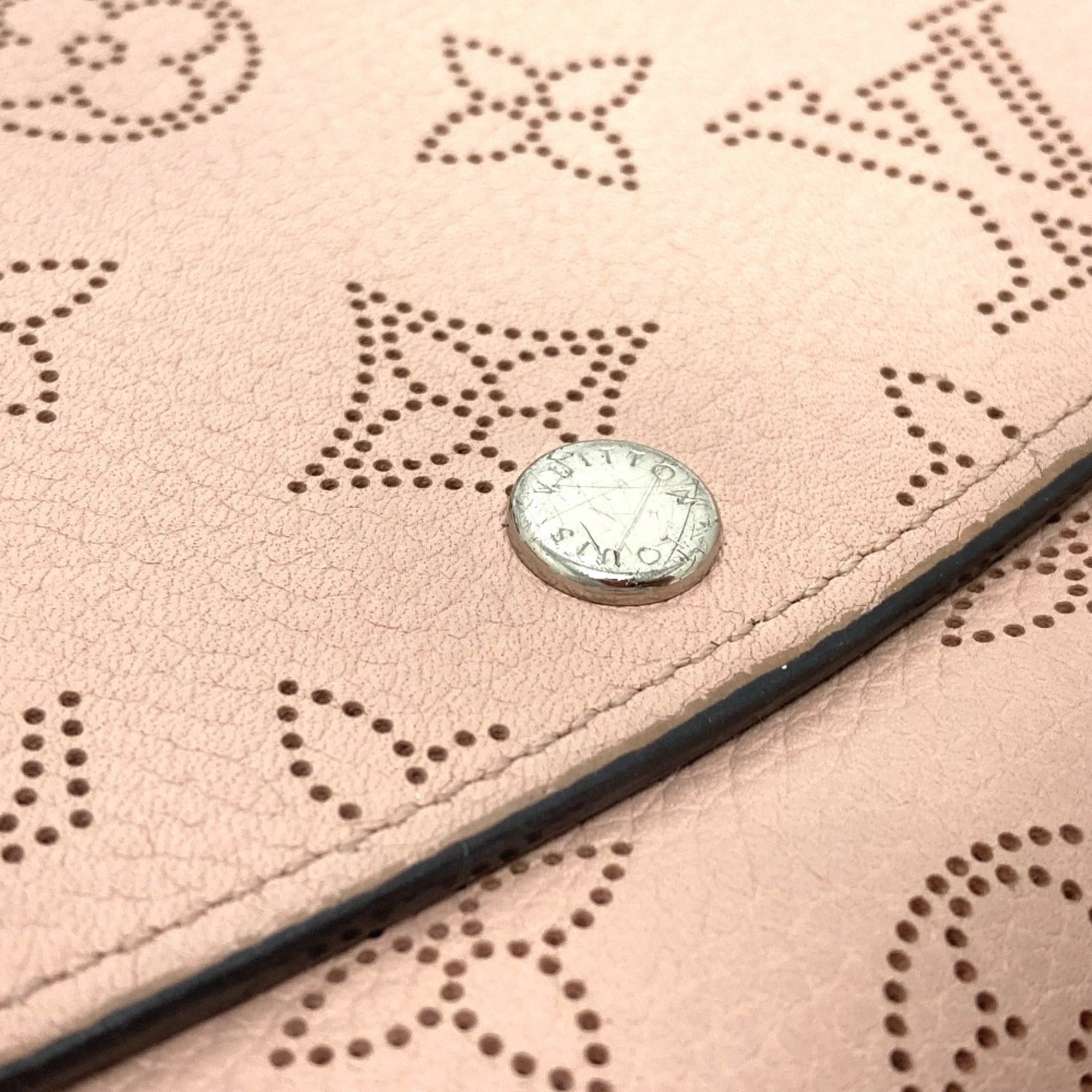 Louis Vuitton Magnolia Pink Mahina Leather Long Wallet (Bi-Fold) (Pre-Owned)