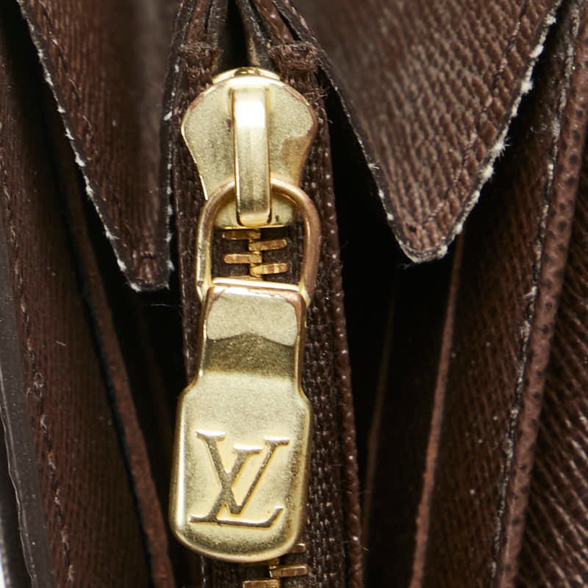 Louis Vuitton Brown Pvc Leather Long Wallet (Tri-Fold) (Pre-Owned)