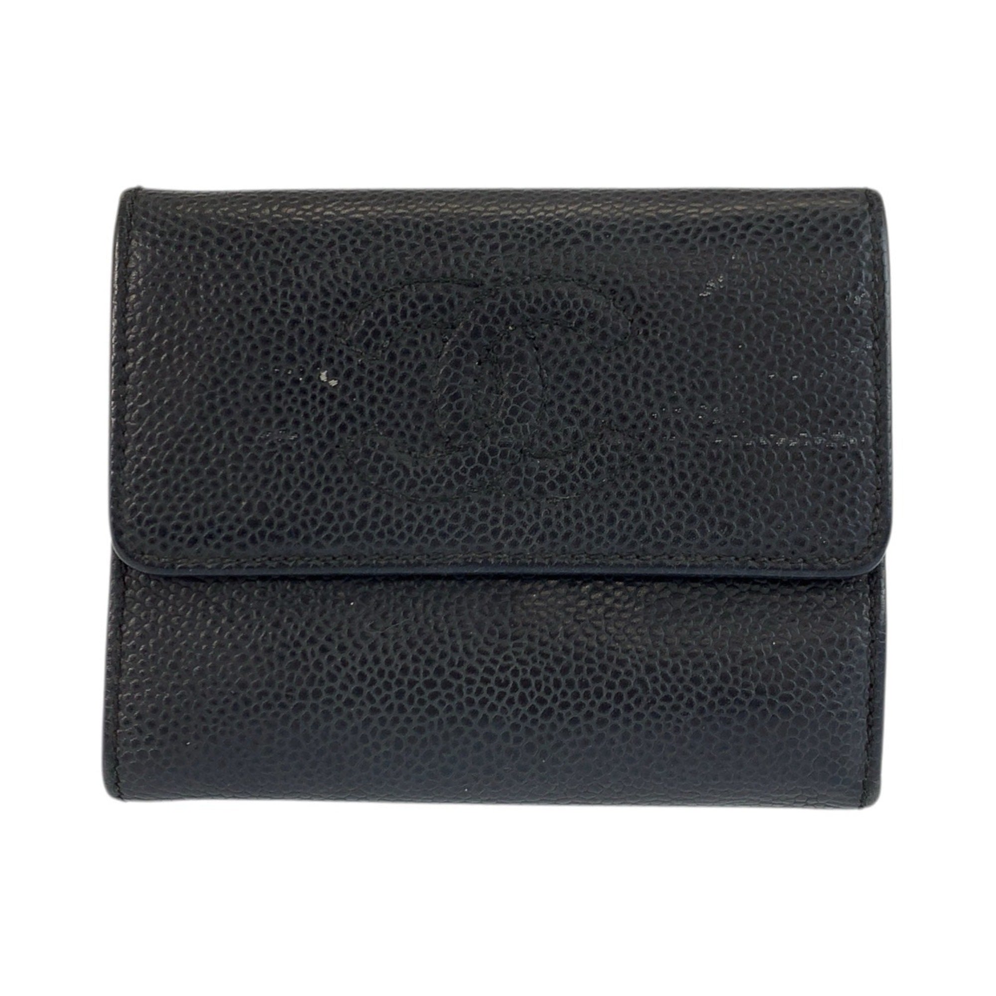 Chanel Black Leather Wallet (Bi-Fold) (Pre-Owned)