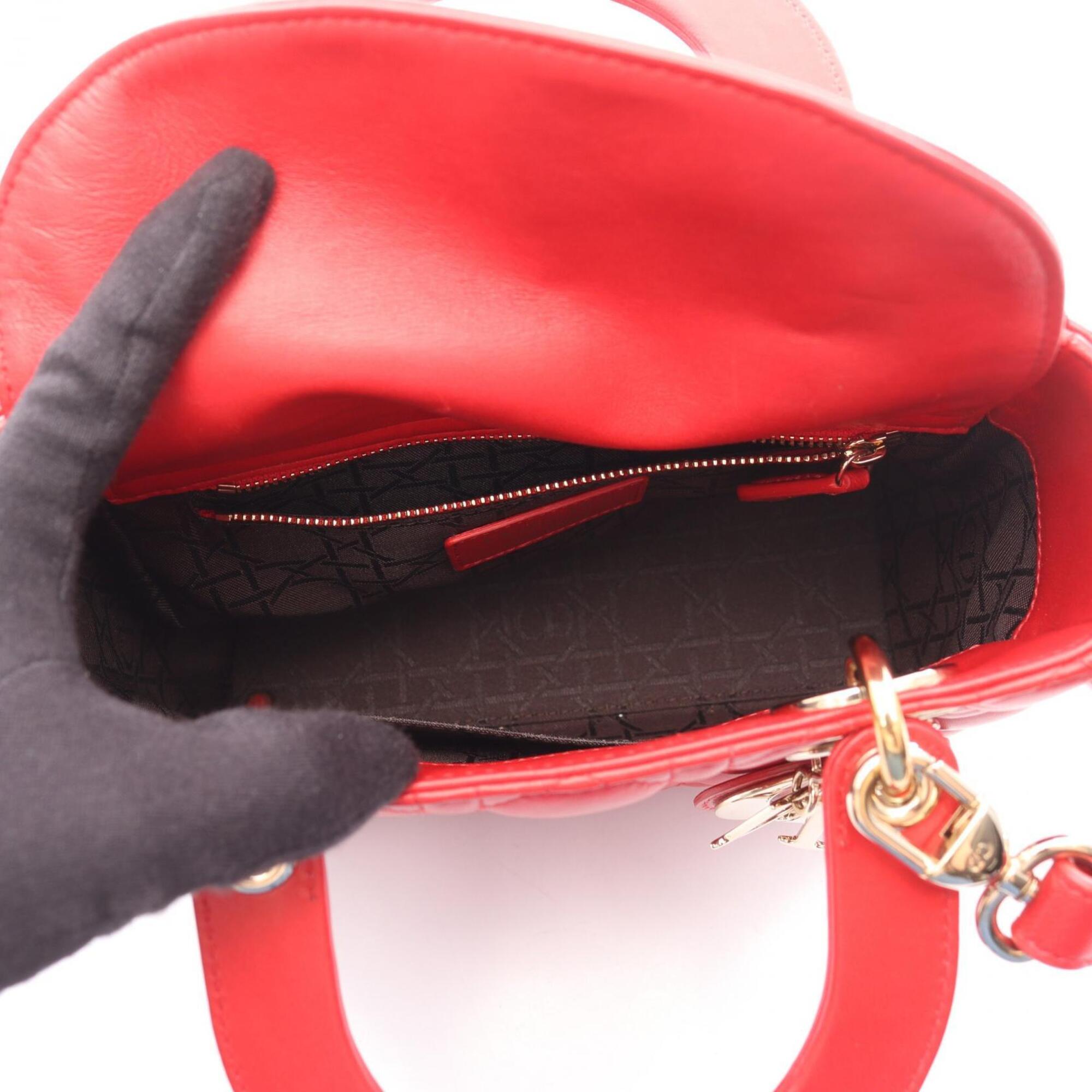Christian Dior Red Color Leather Handbag (Pre-Owned)