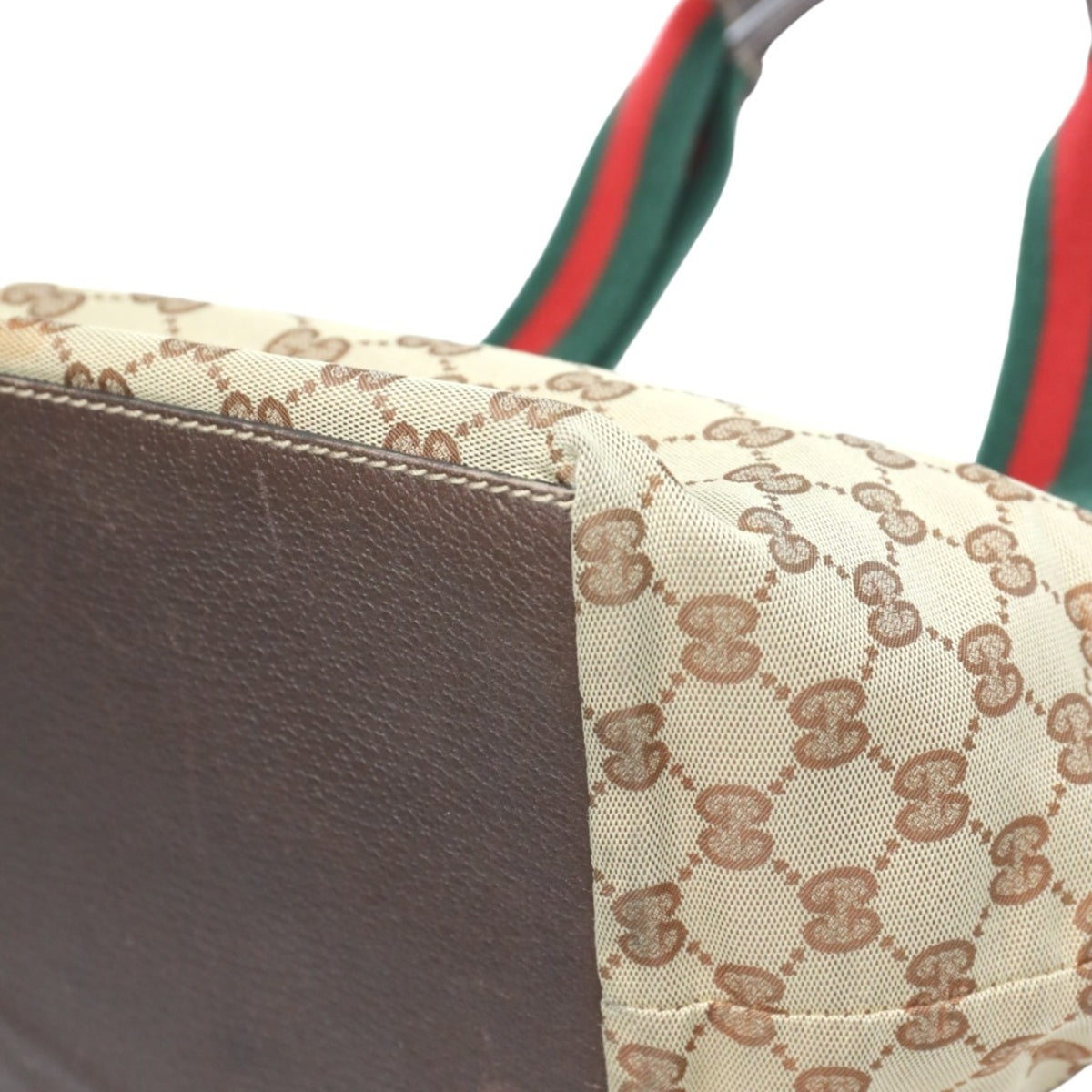 Gucci Gg Canvas Beige Gg Canvas Handbag Tote Bag (Pre-Owned)