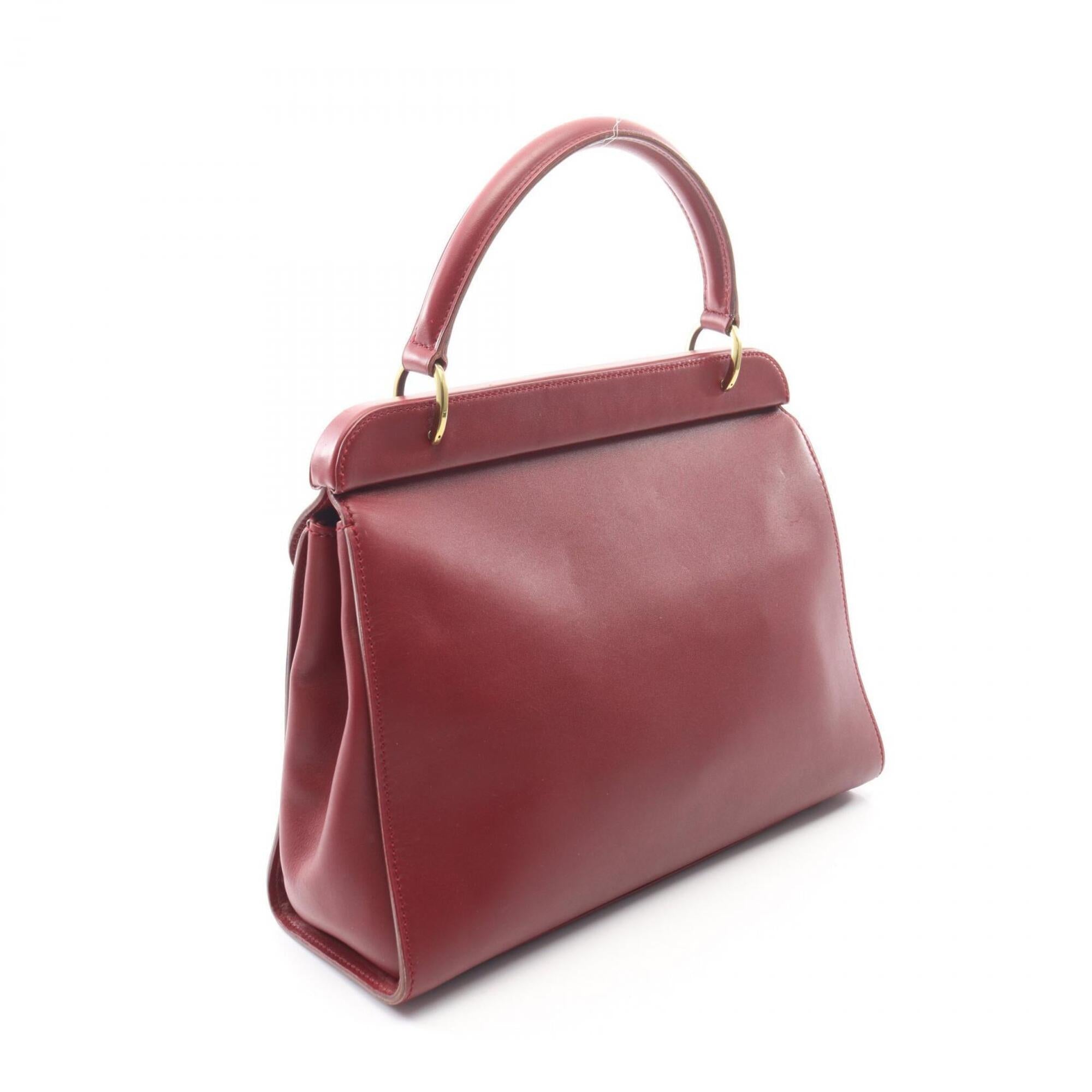 Gucci Bordeaux Leather Handbag (Pre-Owned)