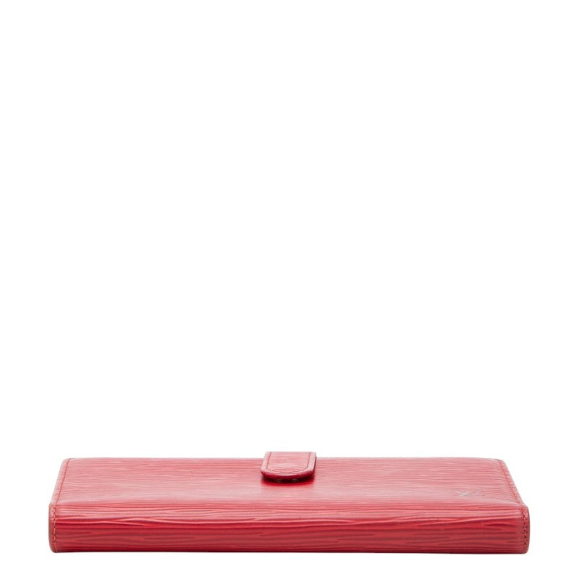 Louis Vuitton Castilian Red Leather Long Wallet (Bi-Fold) (Pre-Owned)