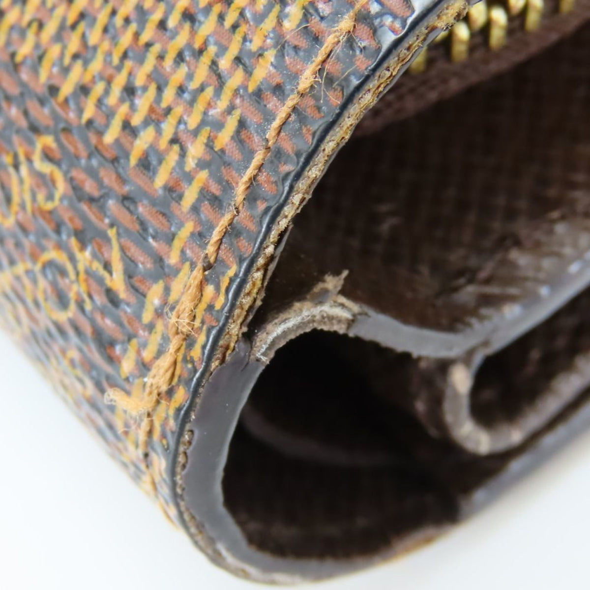 Louis Vuitton Brown Damier Canvas Ebene Damier Canvas Wallet (Tri-Fold) (Pre-Owned)