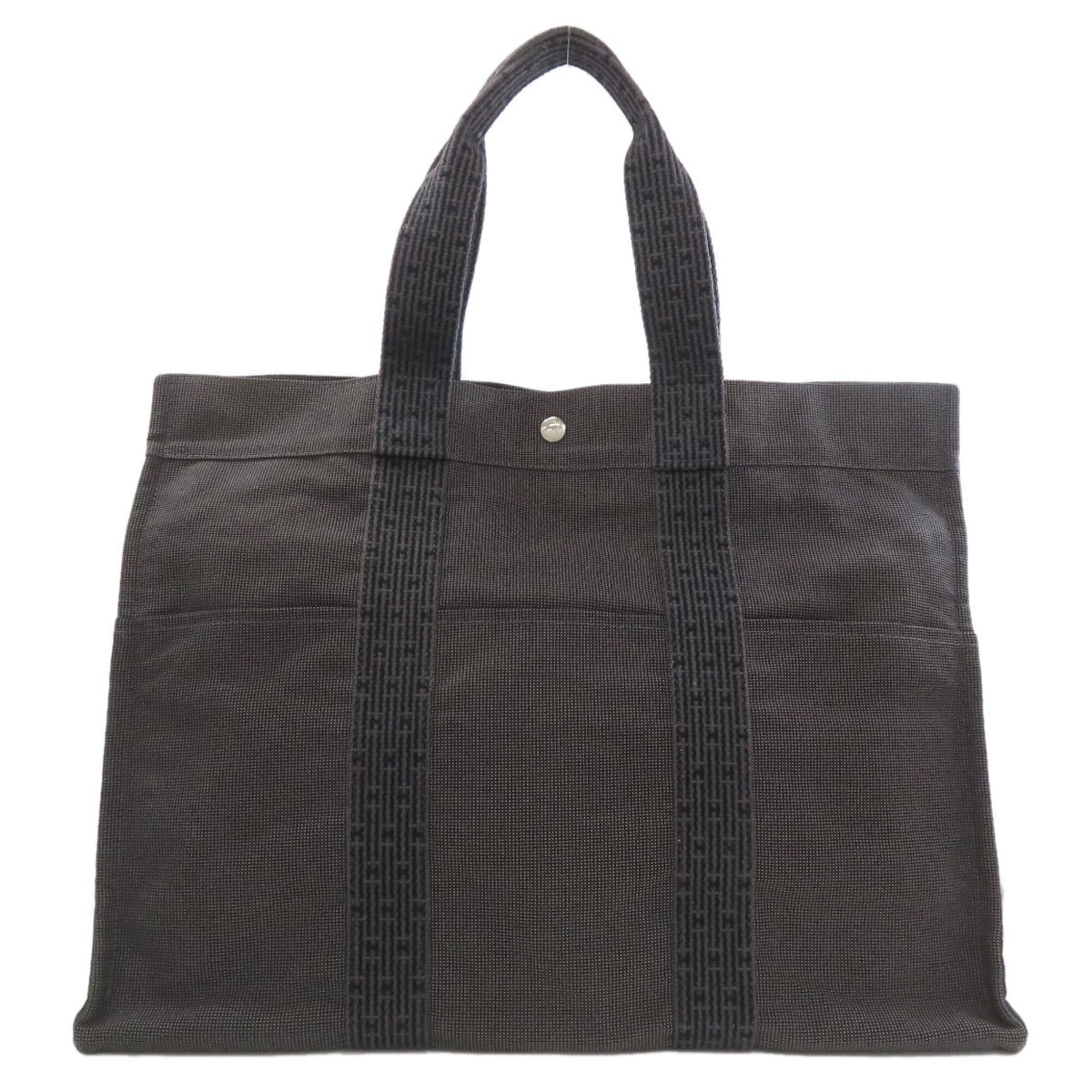 Hermes Gray Canvas Tote Bag (Pre-Owned)