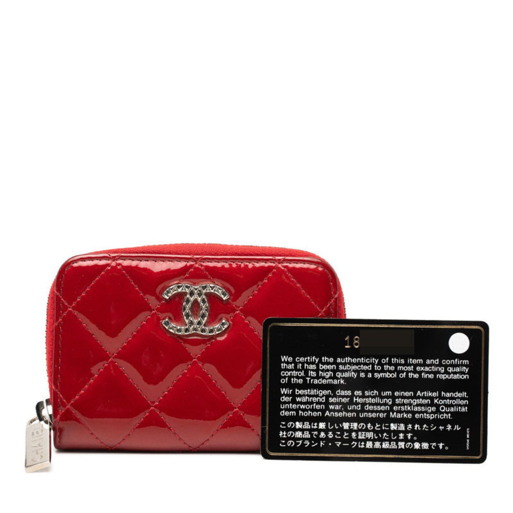 Chanel Red Color Patent Leather Coin Purse/Coin Case (Pre-Owned)