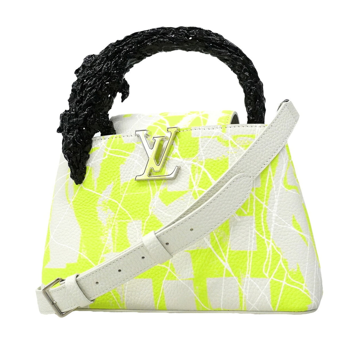 Louis Vuitton White Yellow Handbag (Pre-Owned)