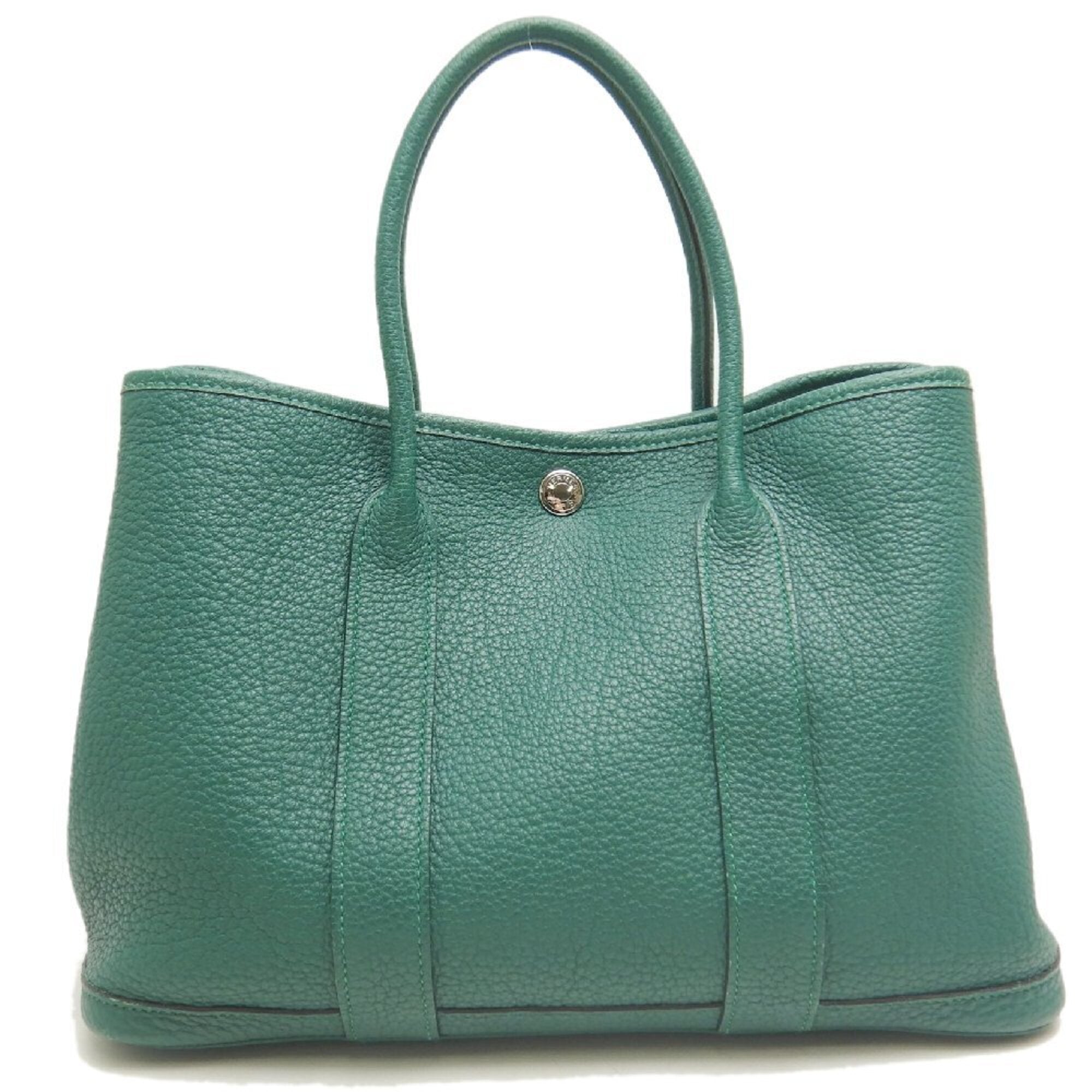 Hermes Garden Green Negonda Leather Handbag (Pre-Owned)