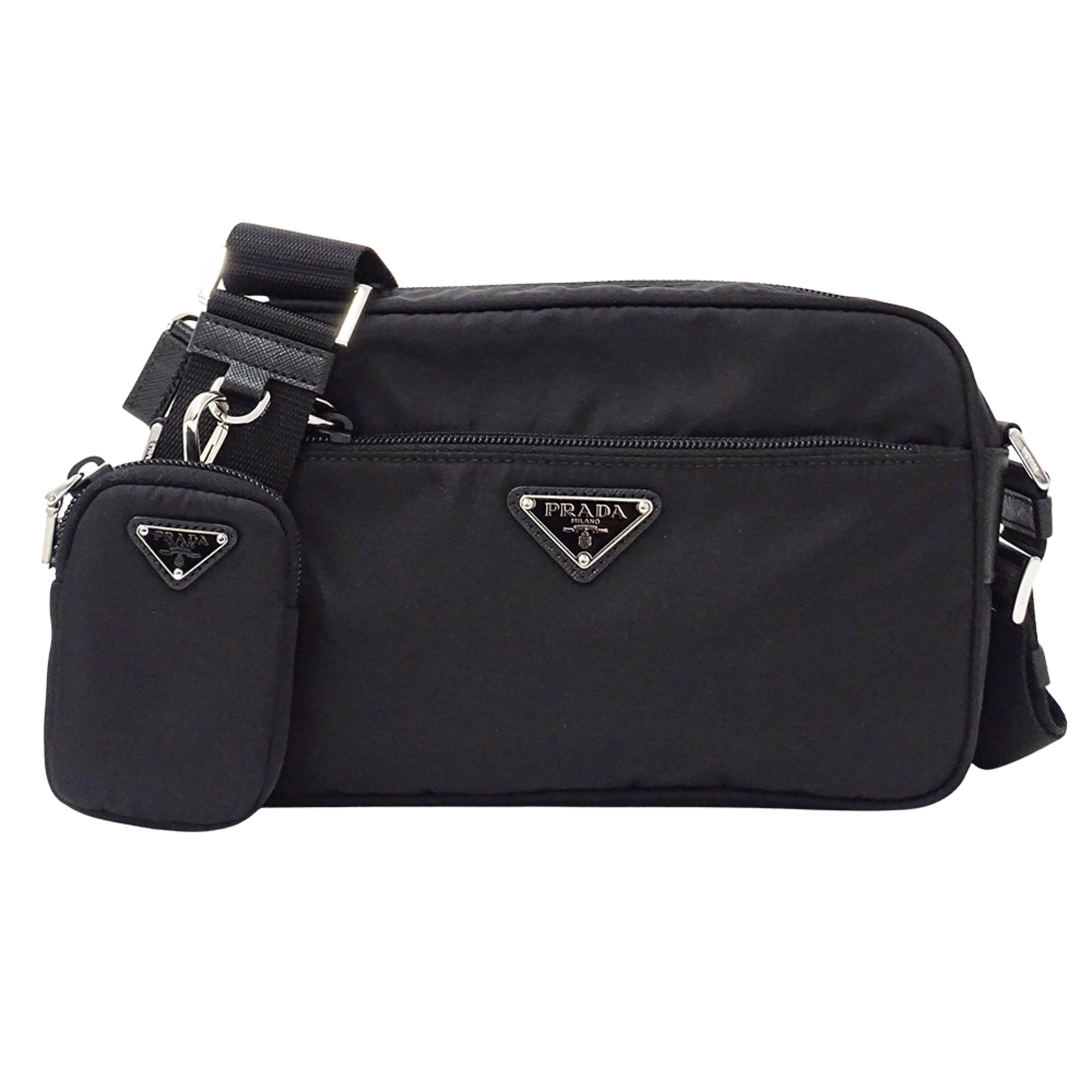 Prada Black Nylon Handbag Shoulder Bag (Pre-Owned)