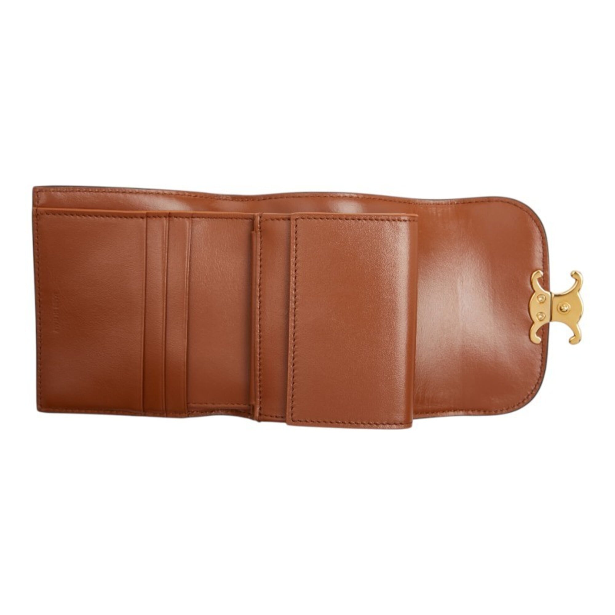 Celine Beige Brown Canvas Leather Wallet (Bi-Fold) (Pre-Owned)