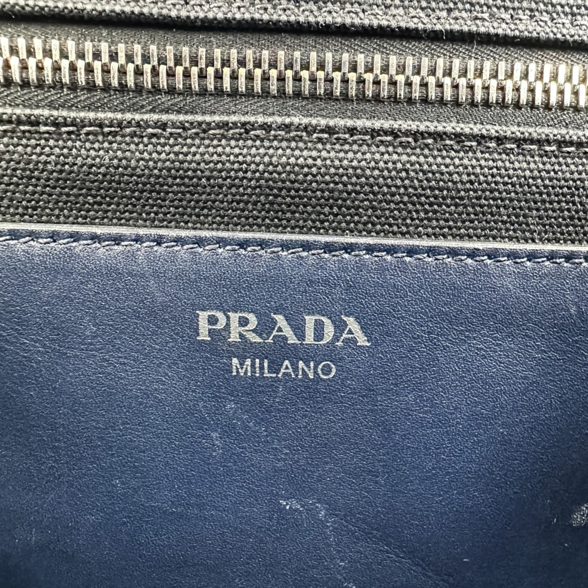 Prada Black Navy Handbag Shoulder Bag (Pre-Owned)