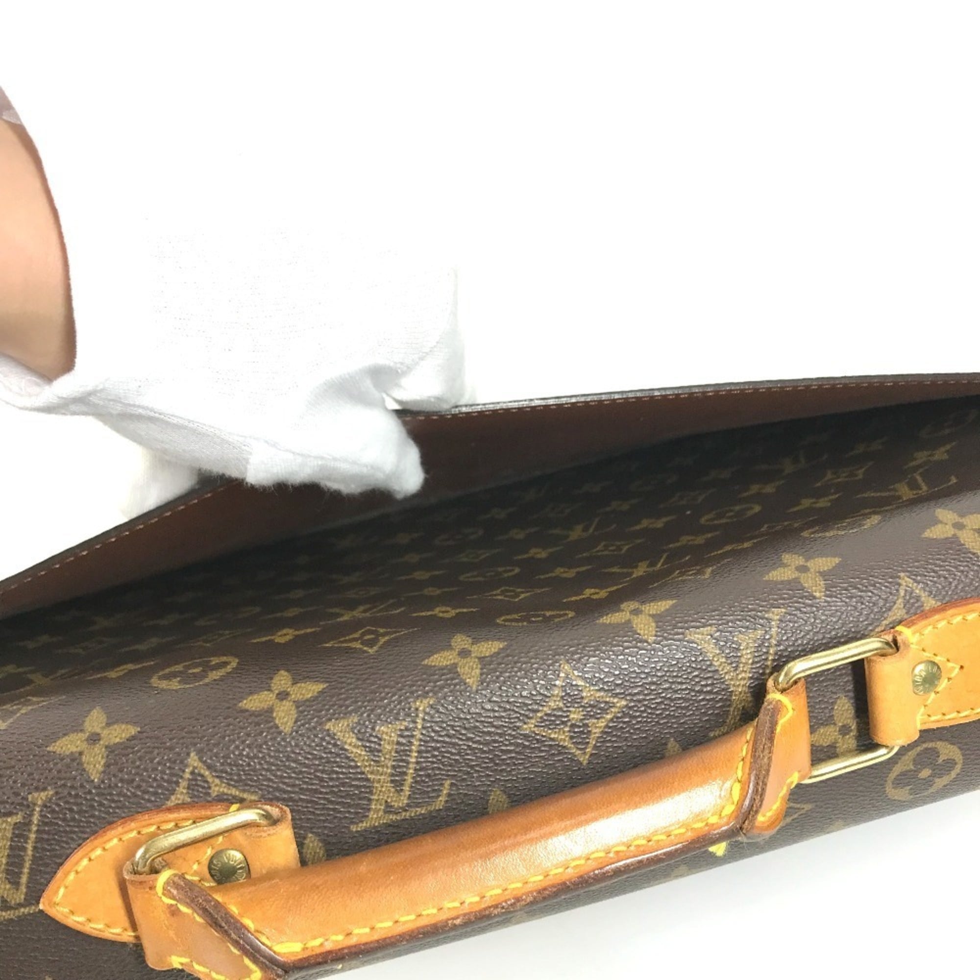 Louis Vuitton Brown Monogram Monogram Briefcase Handbag Tote Bag (Pre-Owned)