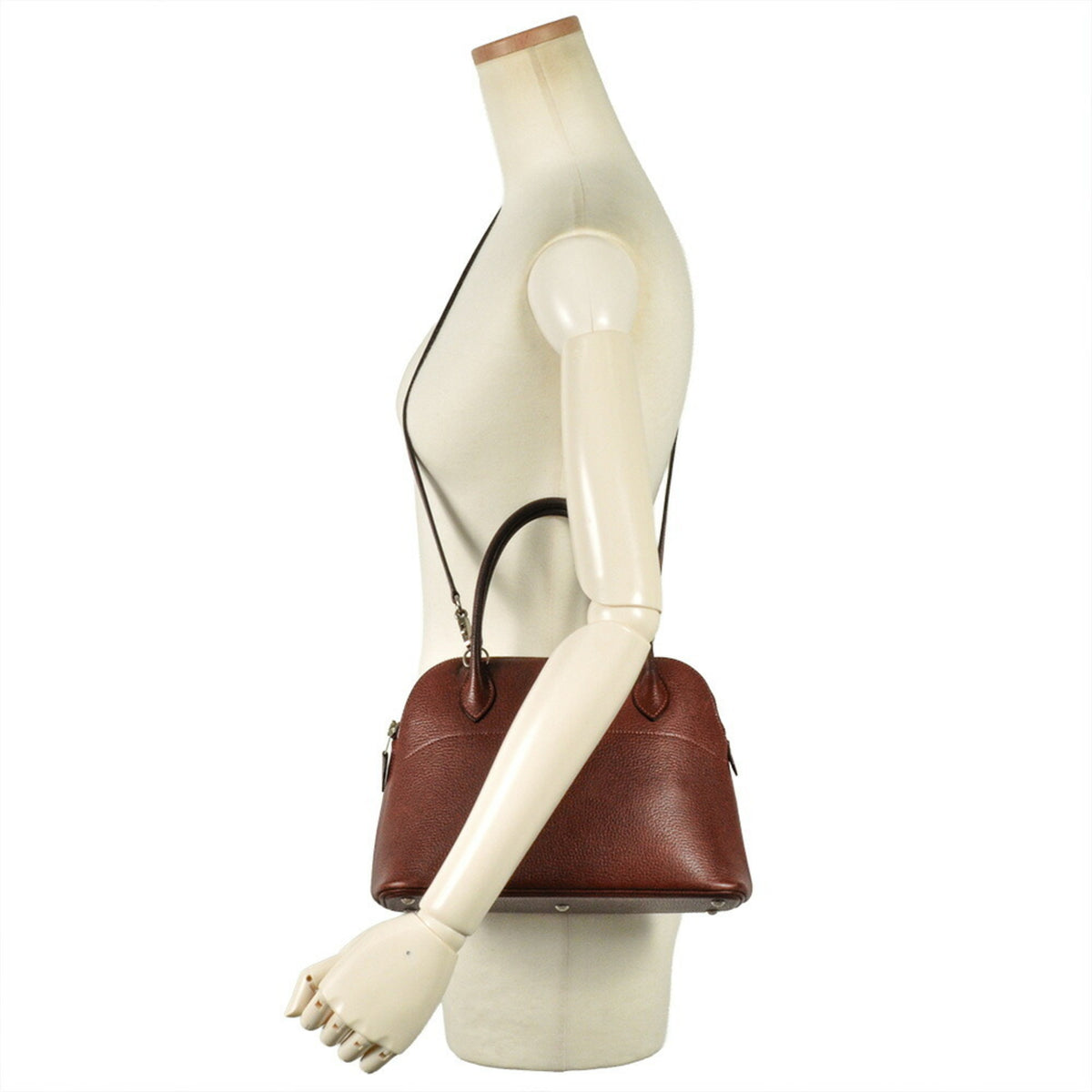 Hermes Rouge H Courchevel Leather Handbag (Pre-Owned)