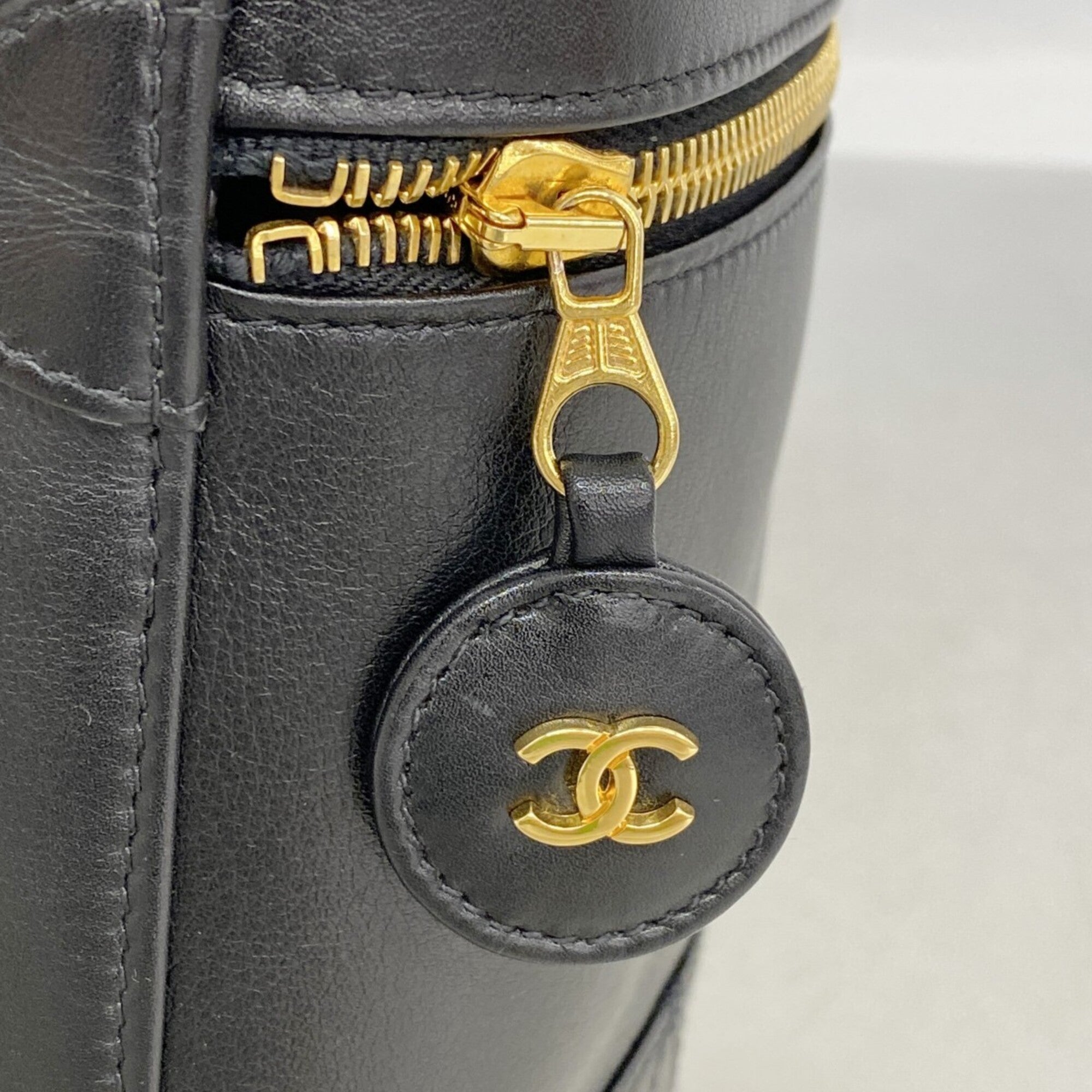 Chanel Black Leather Vanity Bag (Pre-Owned)