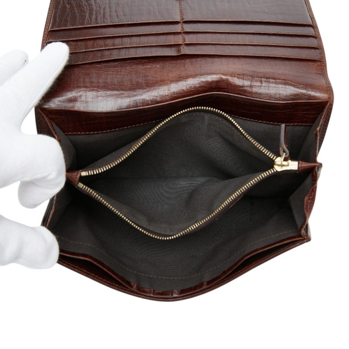 Fendi Brown Khaki Leather Coin Purse/Coin Case (Pre-Owned)