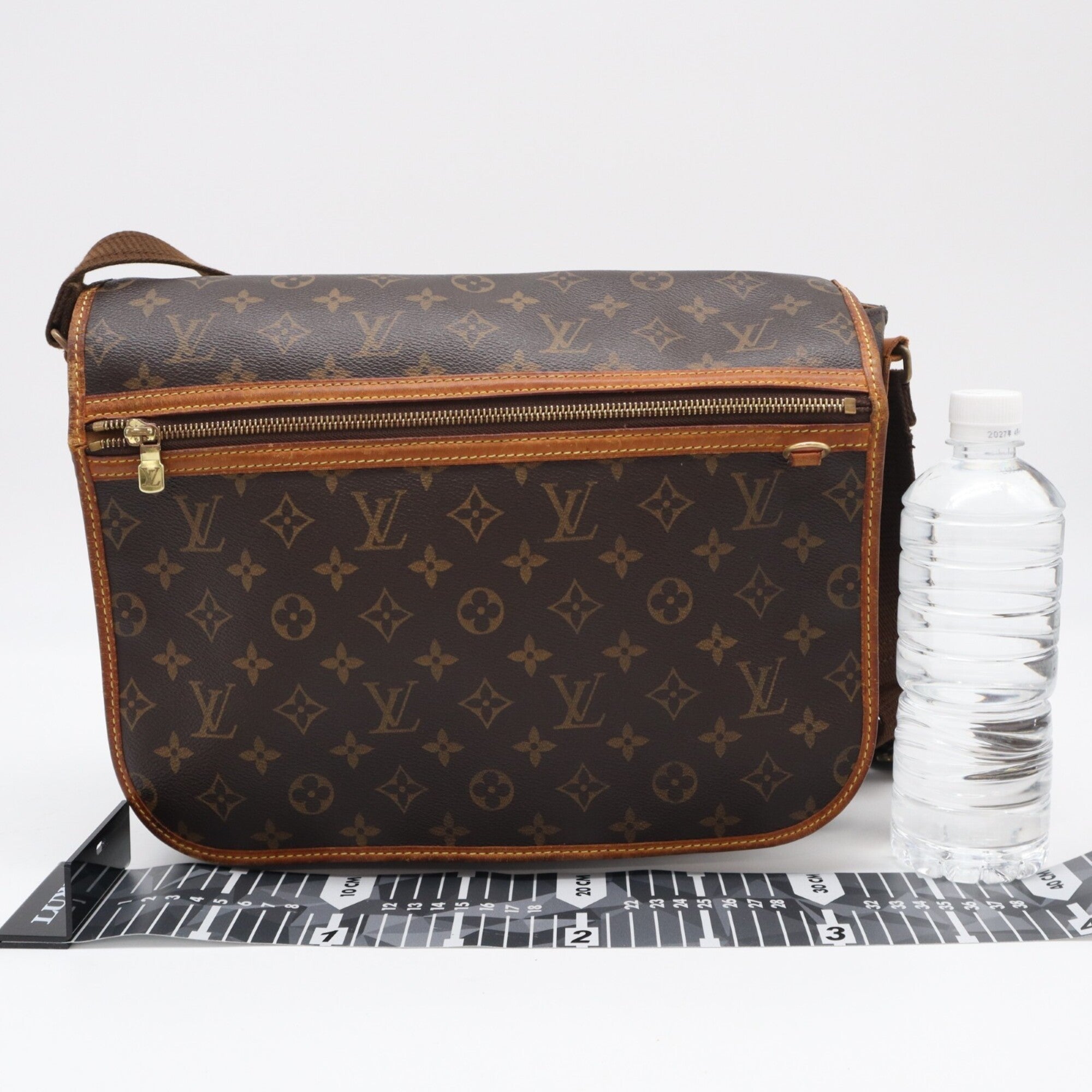 Louis Vuitton Monogram Beige Brown Coated Canvas Leather Shoulder Bag (Pre-Owned)