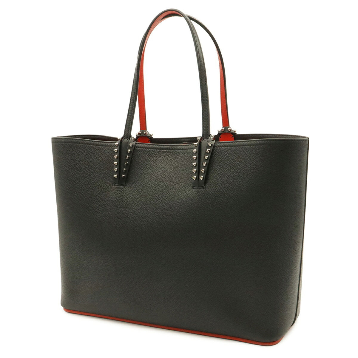 Christian Louboutin Black Red Color Patent Leather Rubber Shoulder Bag Tote Bag (Pre-Owned)