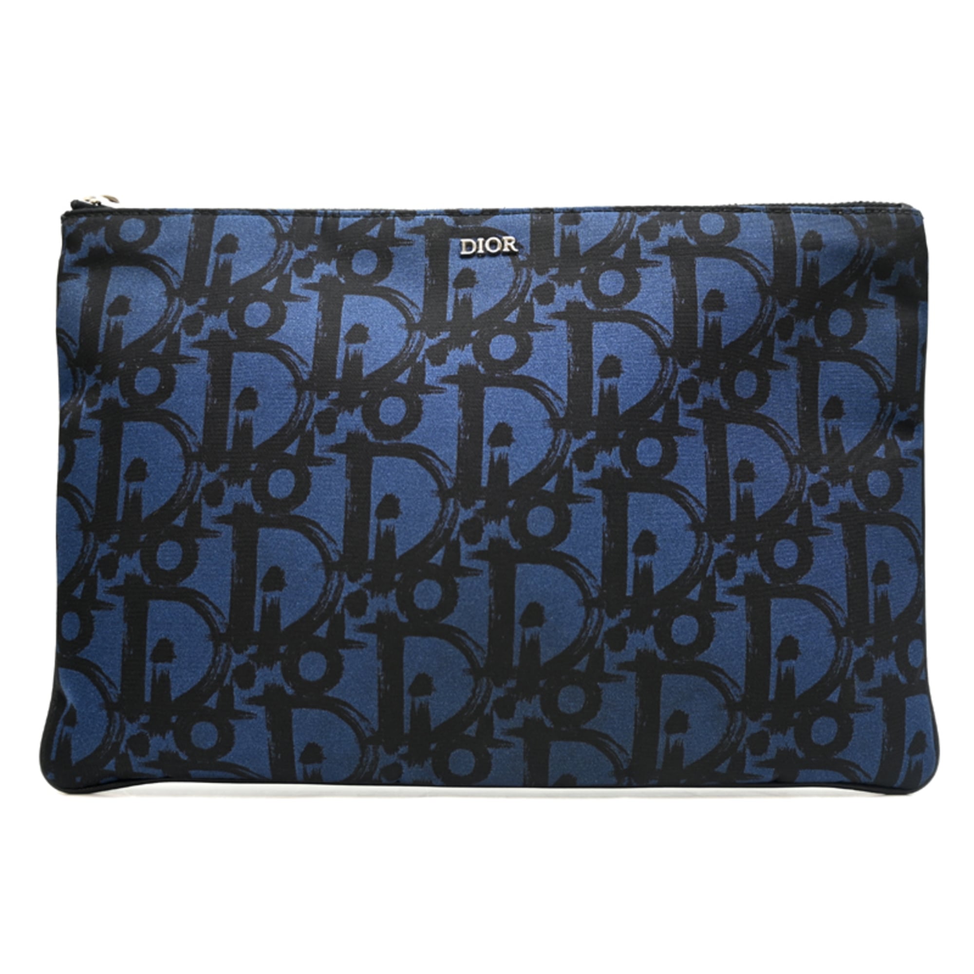 Christian Dior Black Blue Nylon Clutch Bag (Pre-Owned)